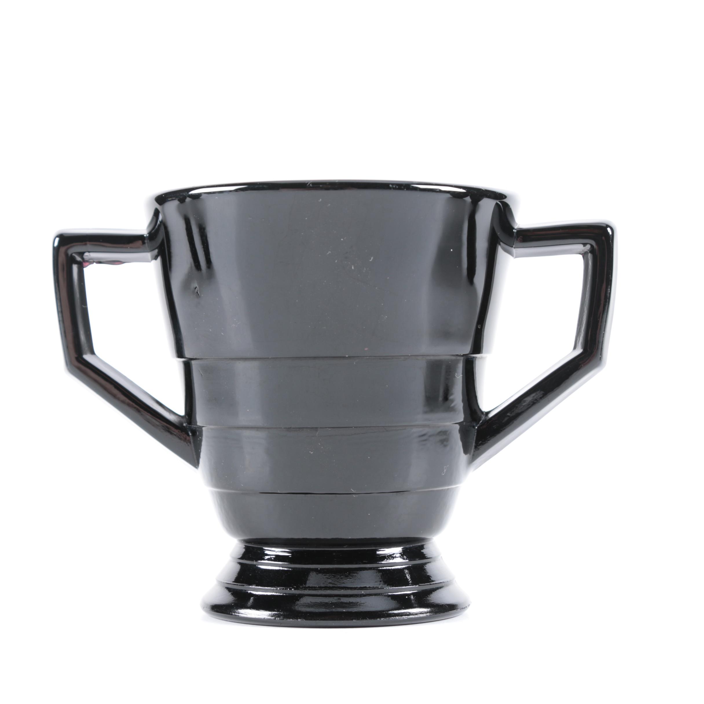 Vintage Black Amethyst Glass Tableware