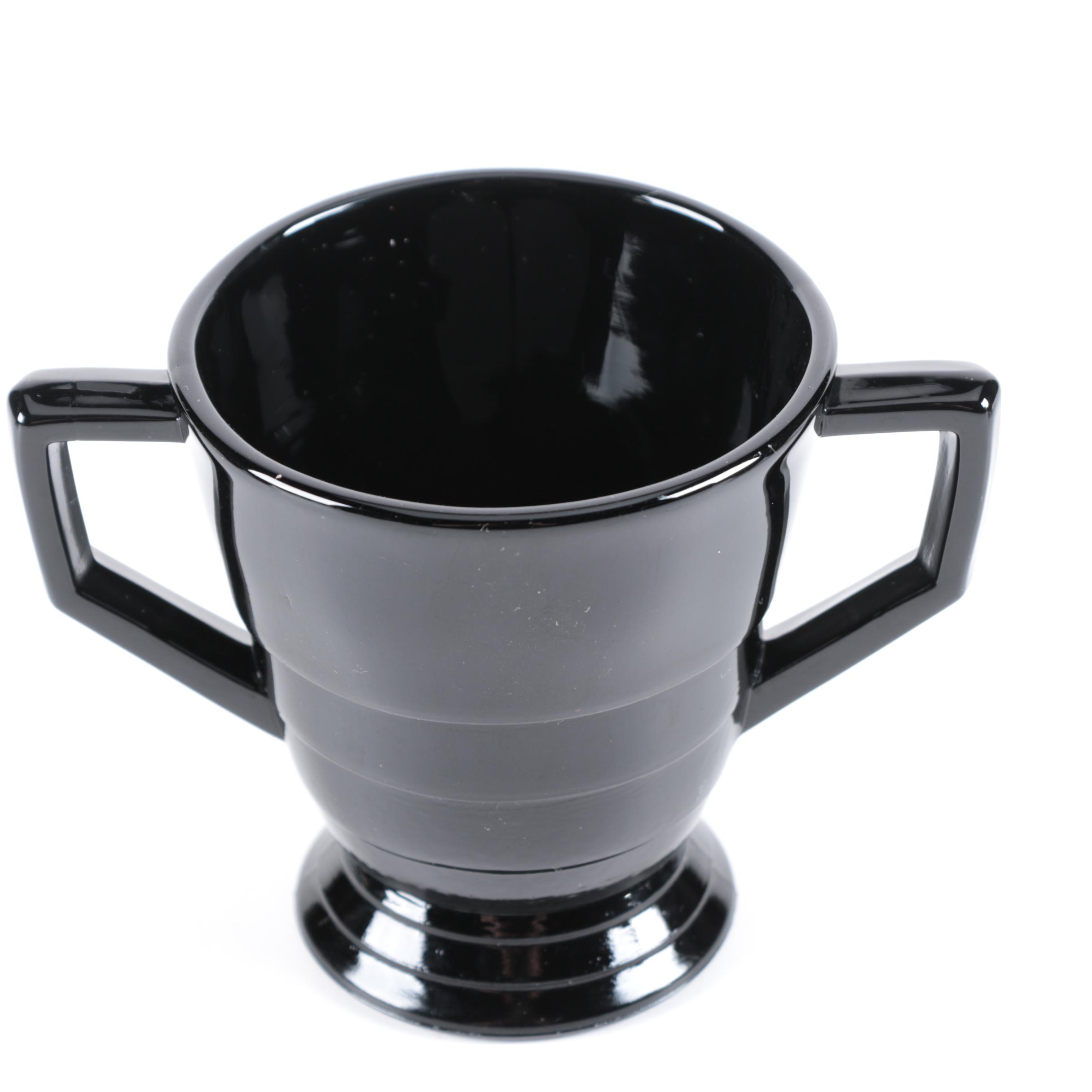 Vintage Black Amethyst Glass Tableware