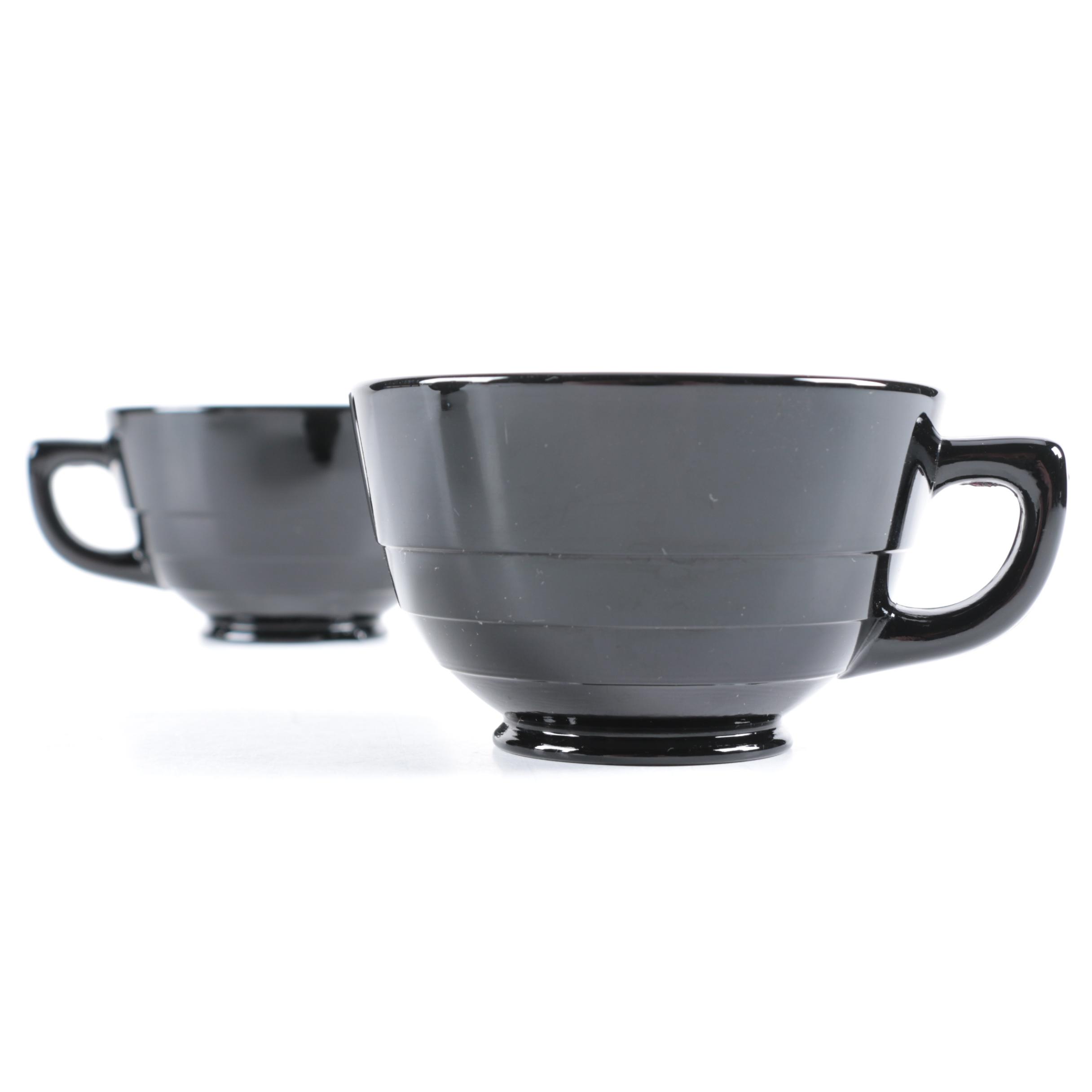 Vintage Black Amethyst Glass Tableware