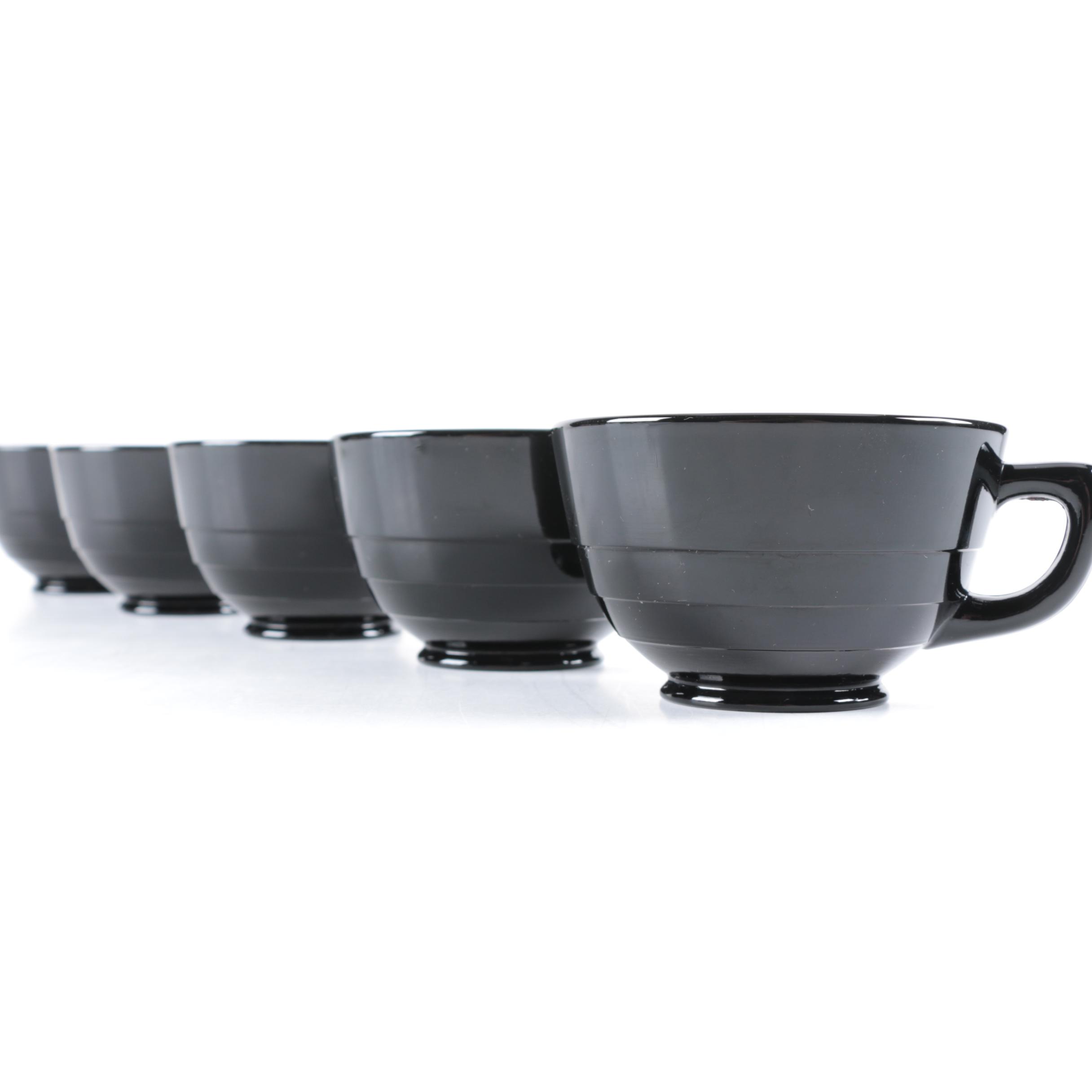 Vintage Black Amethyst Glass Tableware