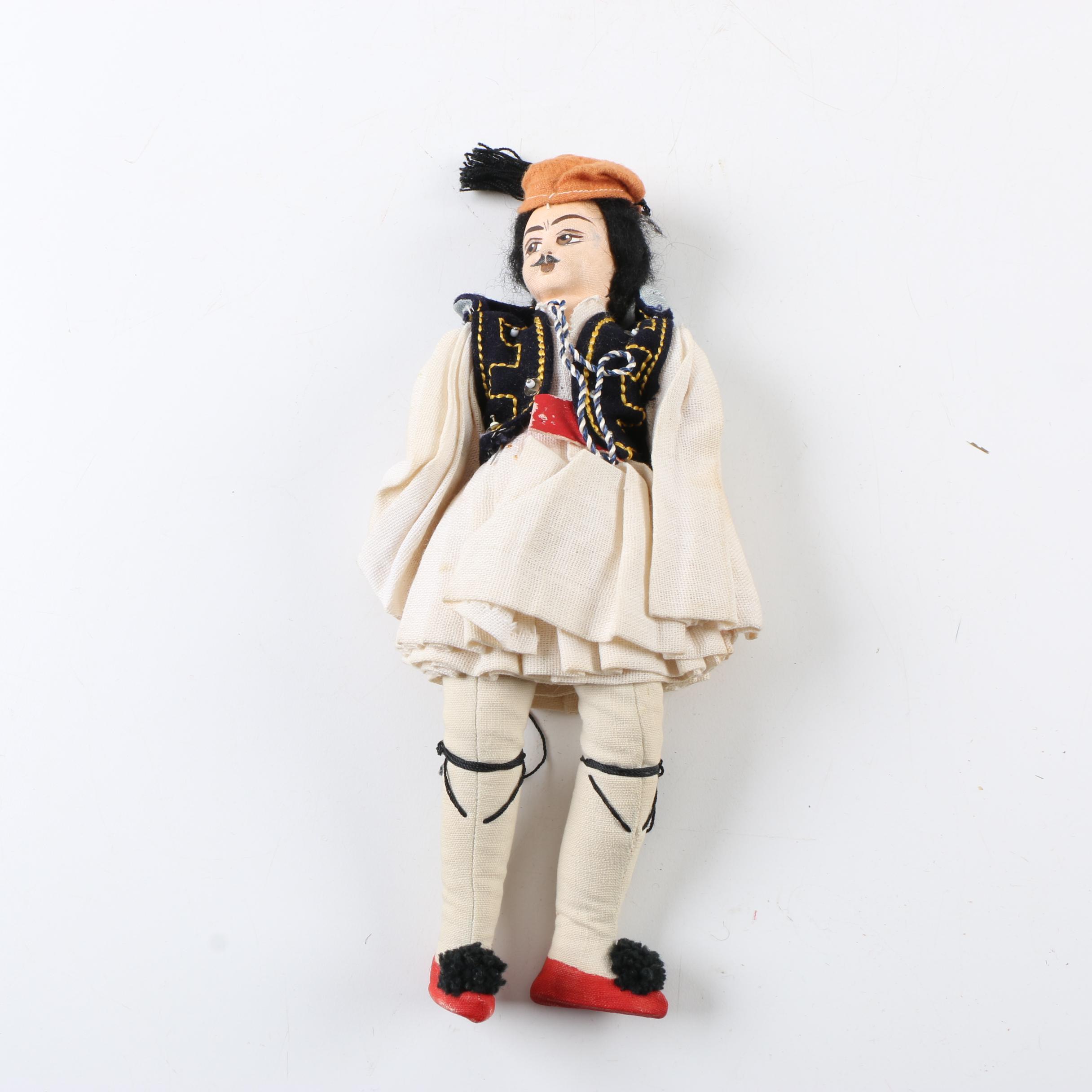 Vintage Miniature Celluloid and Cloth Souvenir Dolls