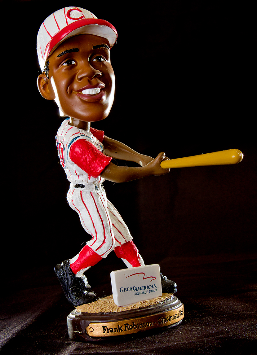 Reds Bobbleheads, Joe Nuxhall Figurine and 1965 Rookie Stars Topps Baseball Card