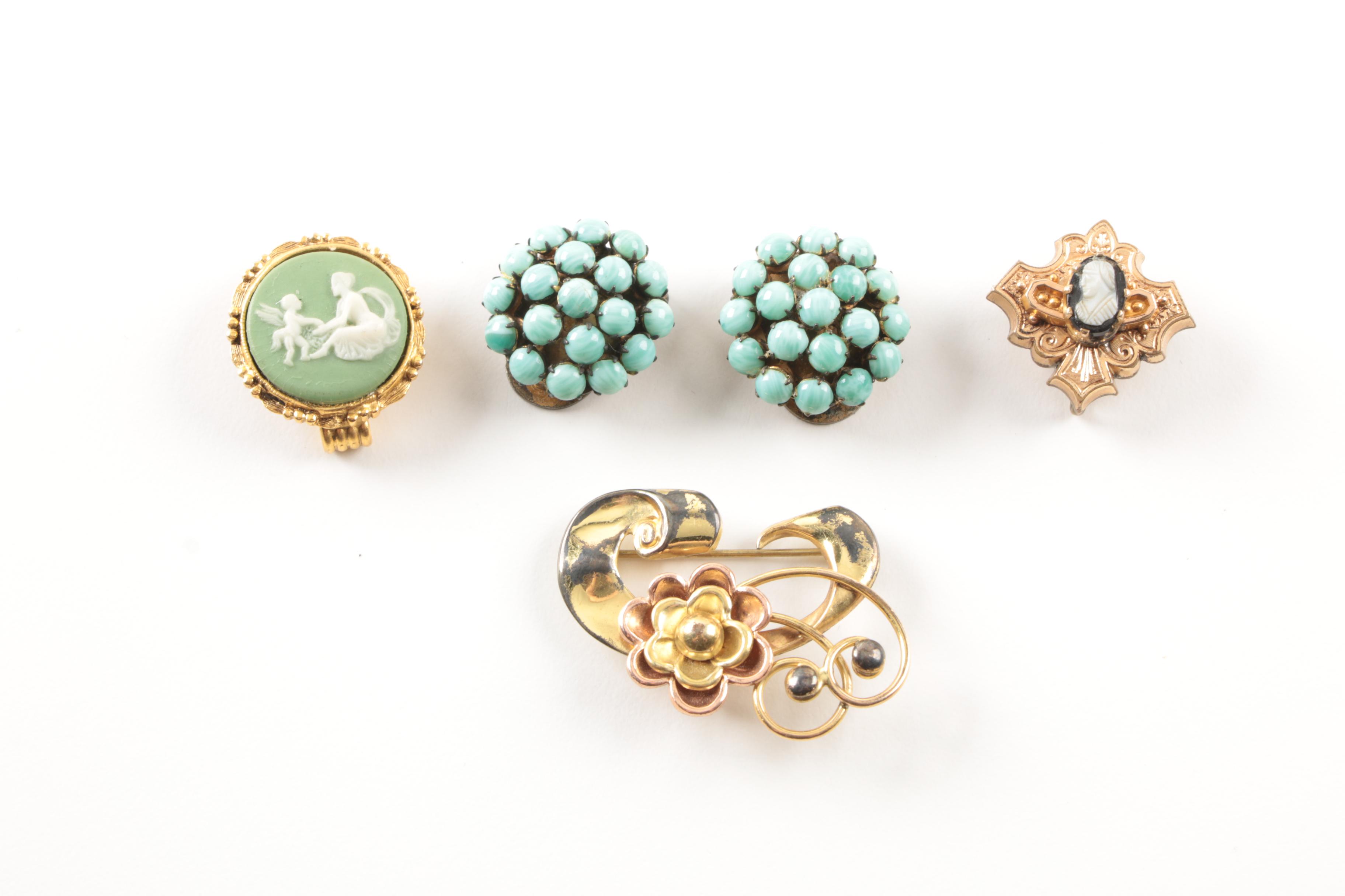 Assortment of Costume Jewelry Including a Skaggen and Kirks Folly