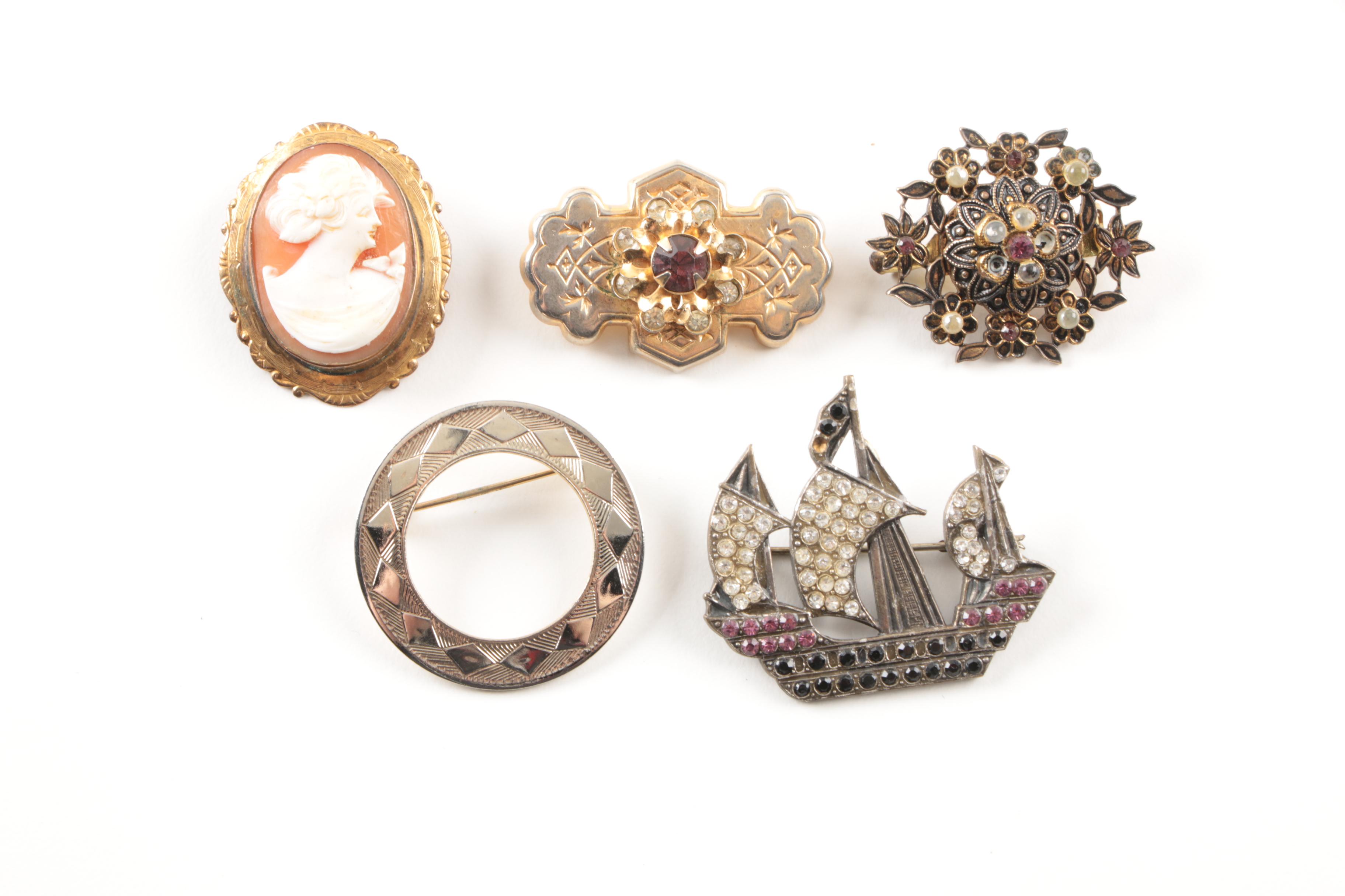 Assortment of Costume Jewelry Including a Skaggen and Kirks Folly