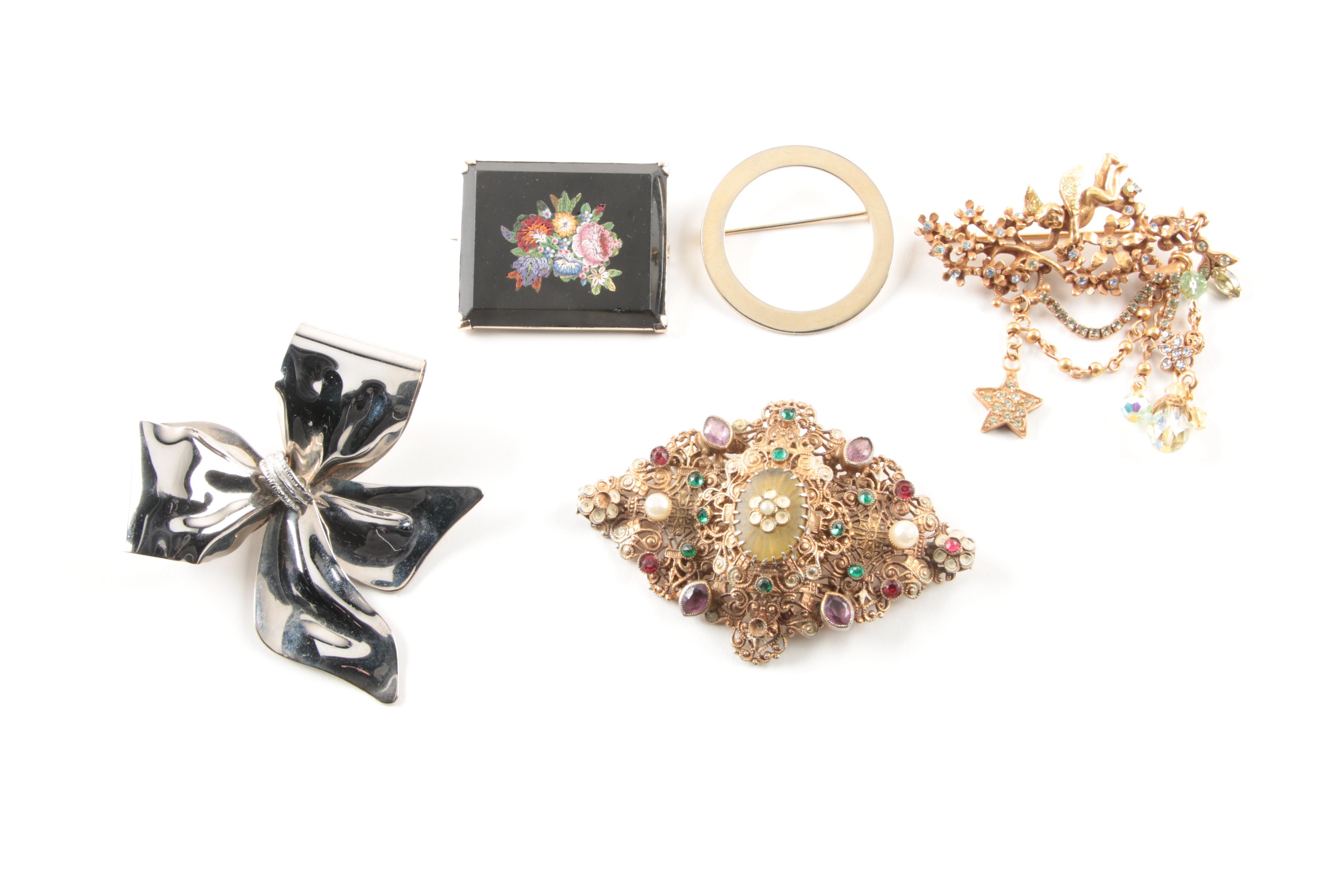 Assortment of Costume Jewelry Including a Skaggen and Kirks Folly