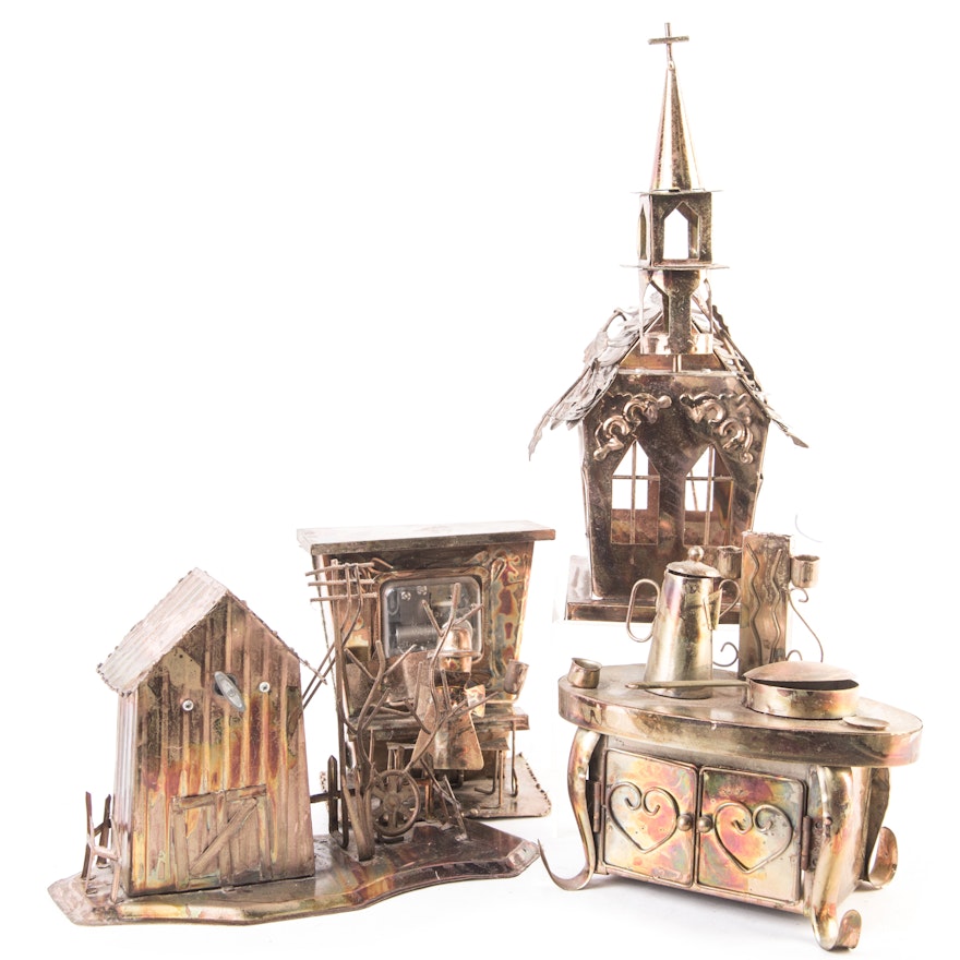 Copper and Brass Music Box Figurines
