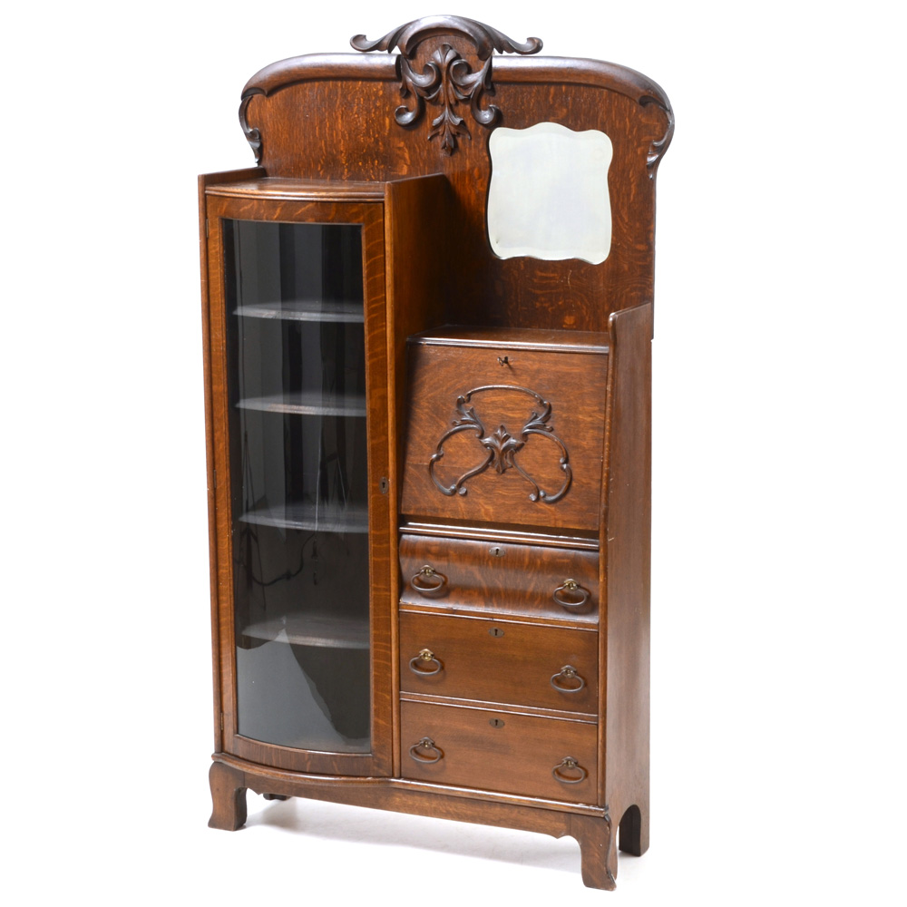 Antique Victorian Side-by-Side Secretary Cabinet