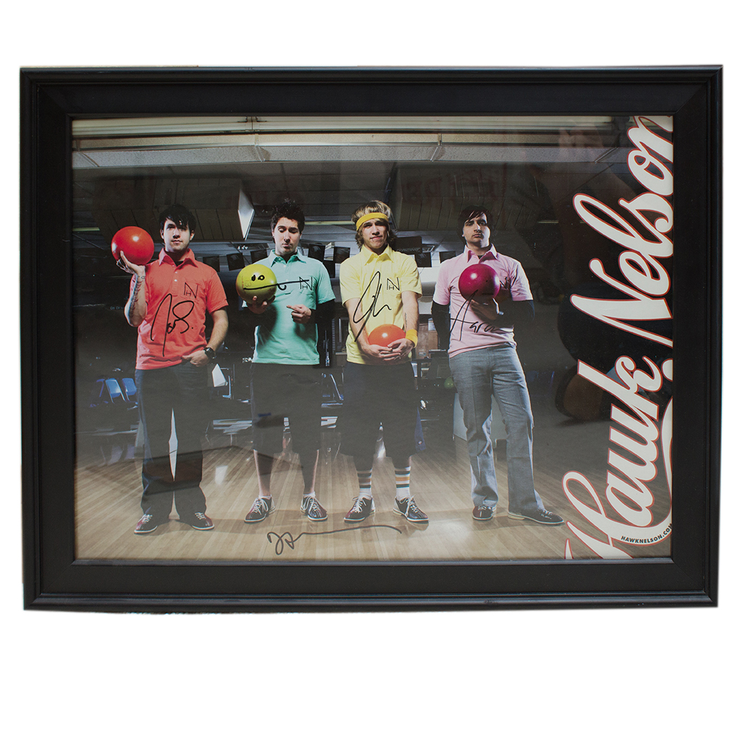 Autographed Hawk Nelson and Kutless Poster and CD Cover