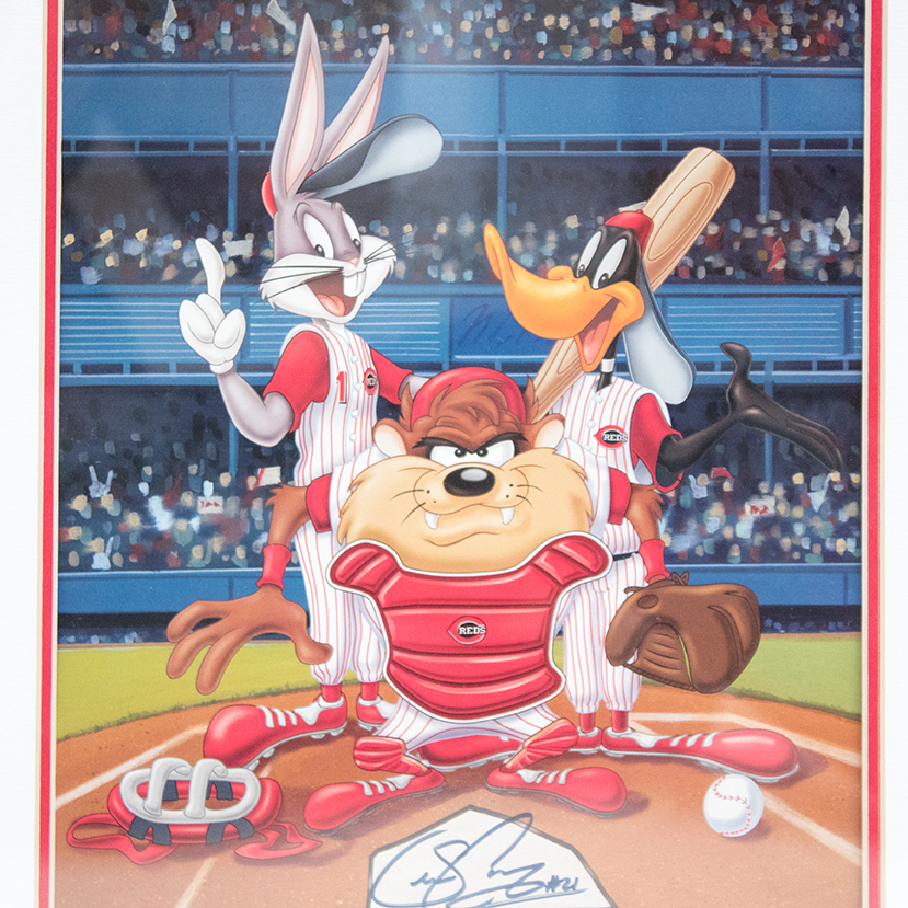 Sean Casey Rookie Card, Autographed Baseball Bat and Looney Tunes Serigraph