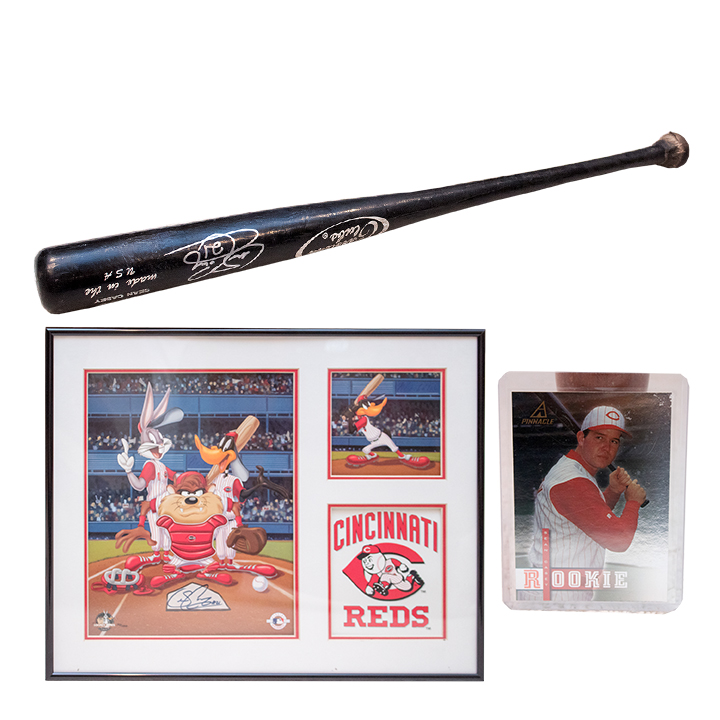 Sean Casey Rookie Card, Autographed Baseball Bat and Looney Tunes Serigraph