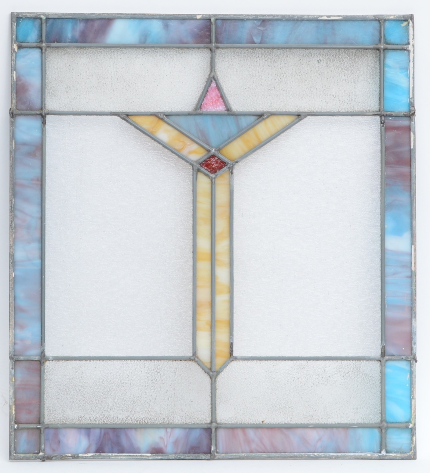 Antique Leaded Stained Glass Panel