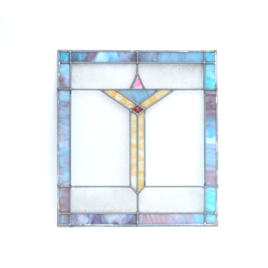 Antique Leaded Stained Glass Panel