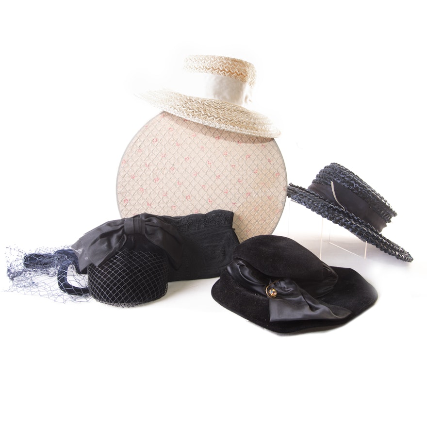 Vintage Hats, Clutch with Hat Box
