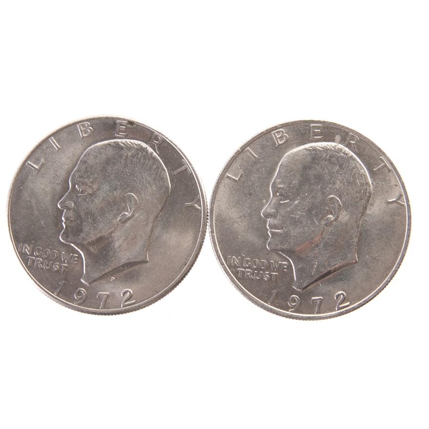 1972 and 1972 D Eisenhower Dollars