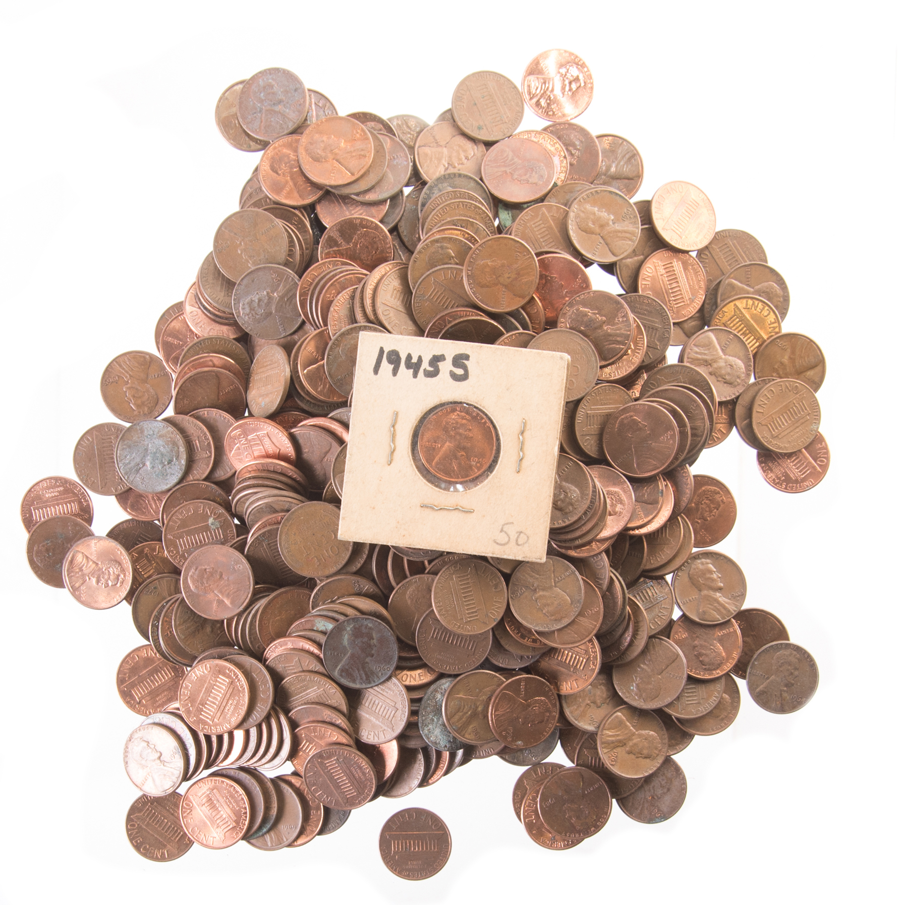 Loose Copper Pennies and Slabbed 1945 S