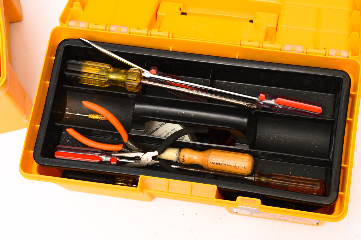 Laser Level, Label Maker, Dirt Devil, Work Light and Tools and Tool Boxes