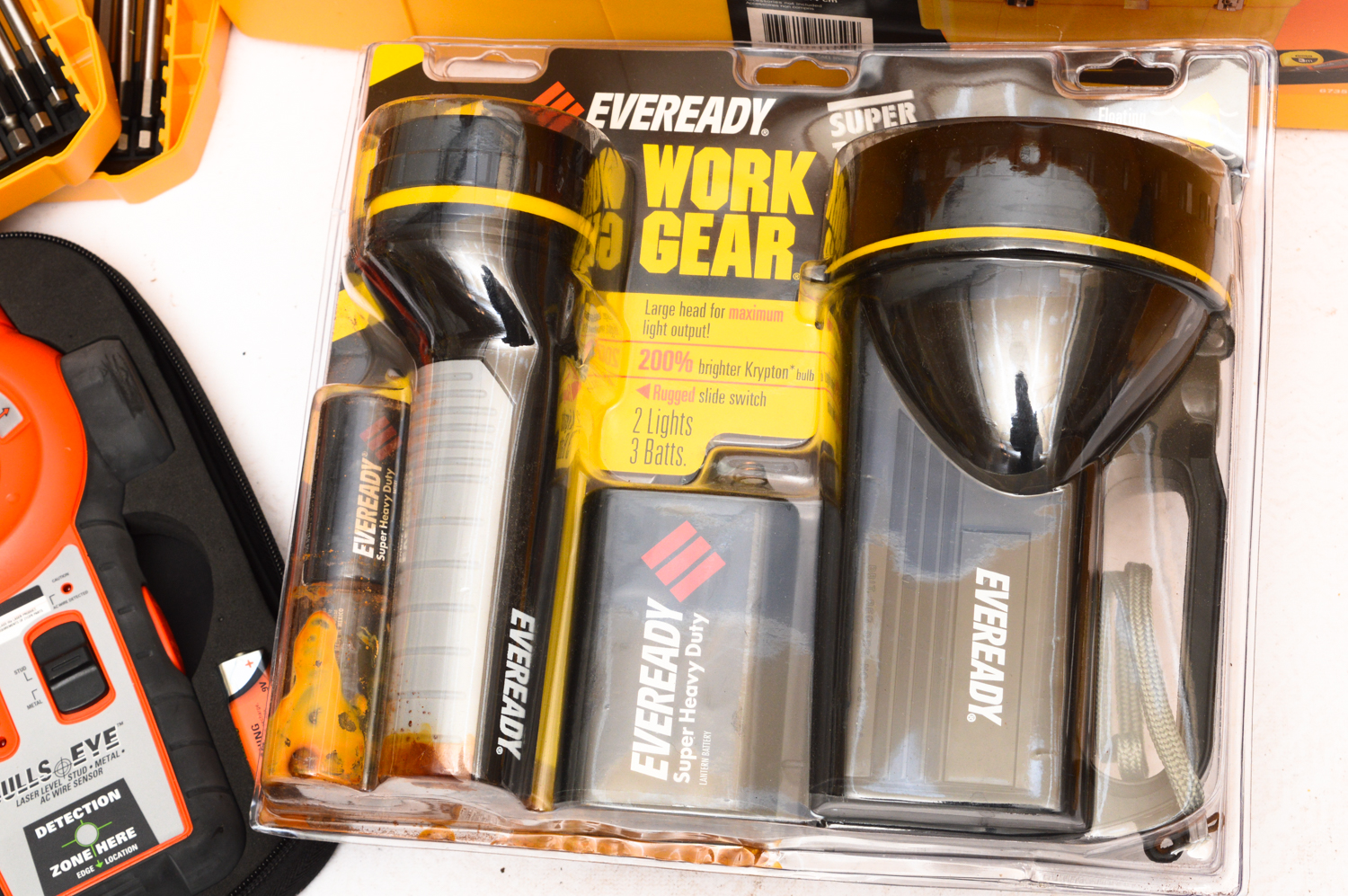 Laser Level, Label Maker, Dirt Devil, Work Light and Tools and Tool Boxes