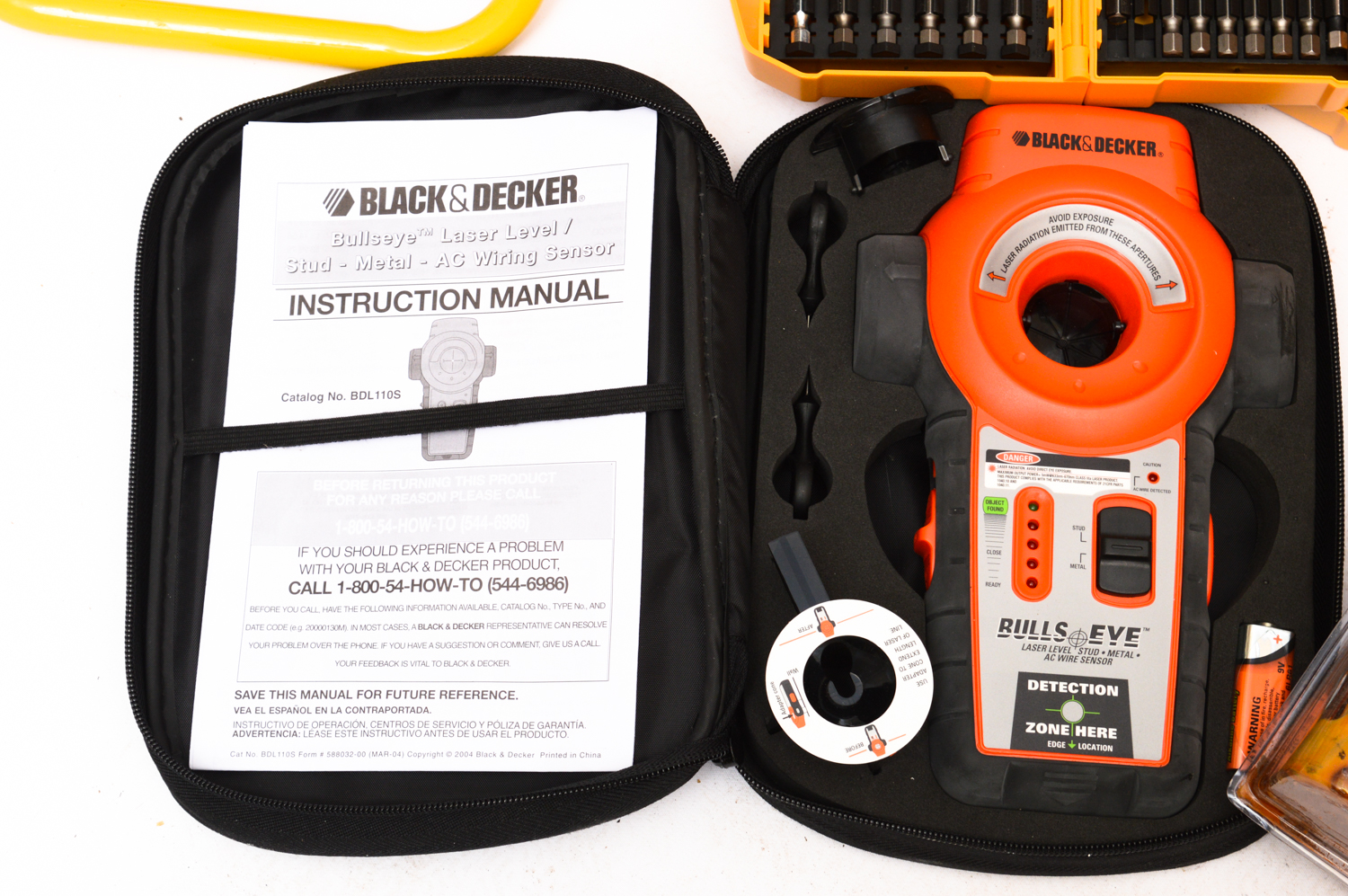 Laser Level, Label Maker, Dirt Devil, Work Light and Tools and Tool Boxes