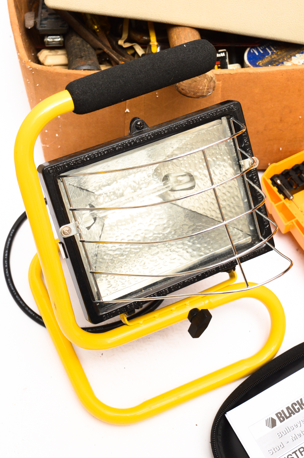 Laser Level, Label Maker, Dirt Devil, Work Light and Tools and Tool Boxes