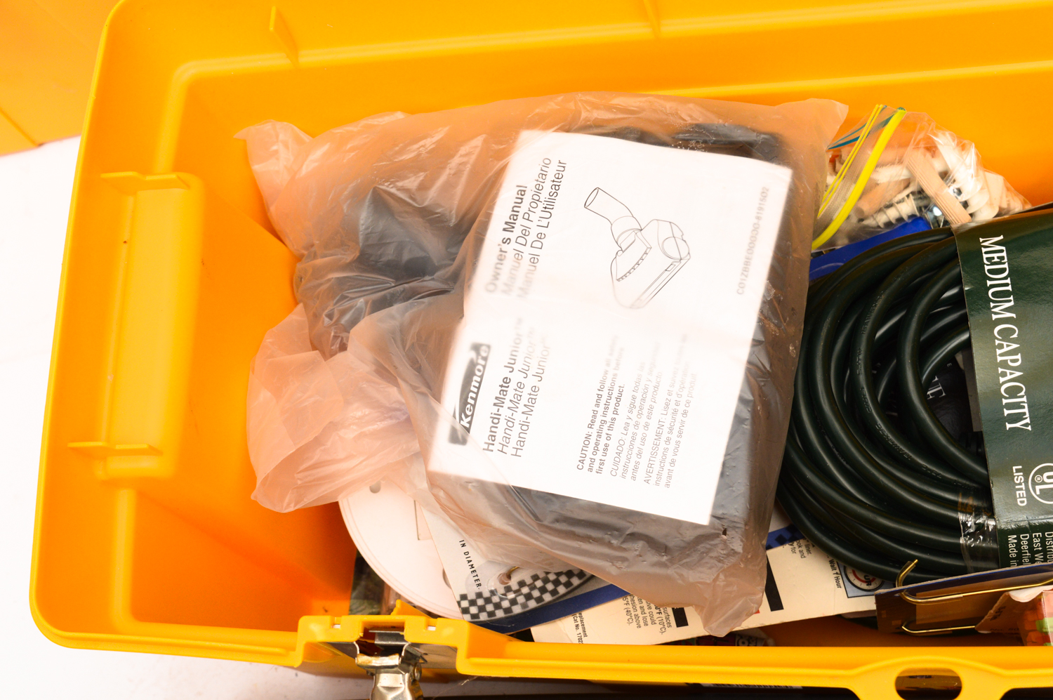 Laser Level, Label Maker, Dirt Devil, Work Light and Tools and Tool Boxes