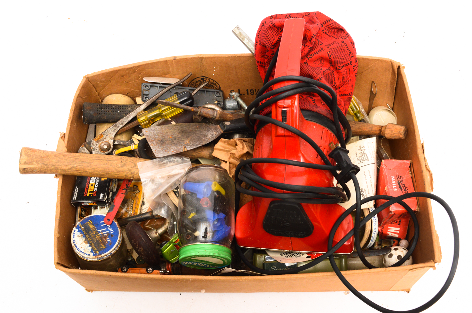 Laser Level, Label Maker, Dirt Devil, Work Light and Tools and Tool Boxes