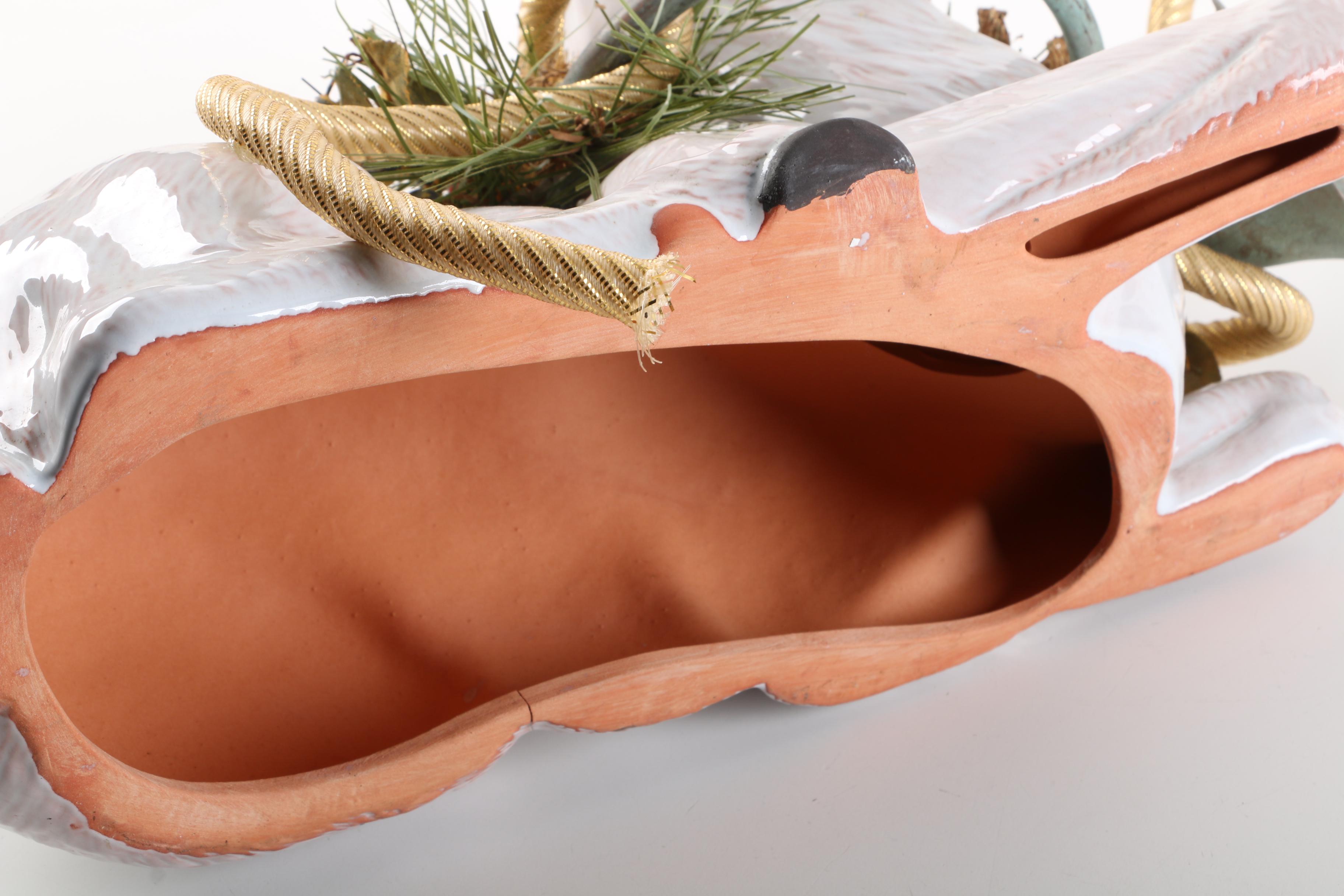 Terracotta Holiday Stag Figurine