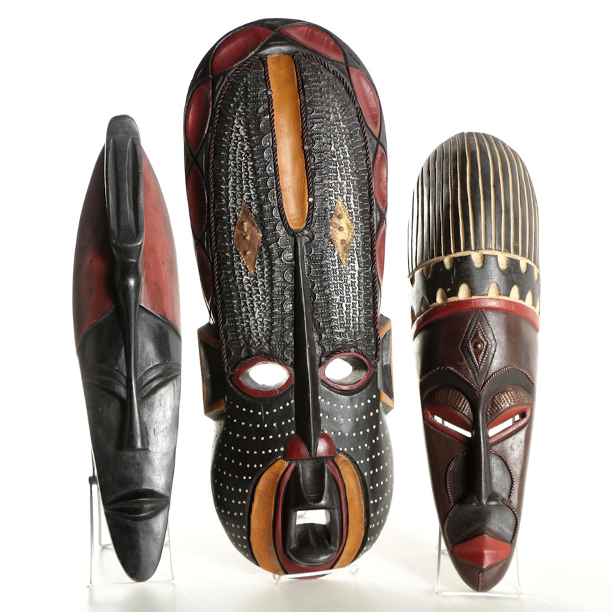 Ghanaian Carved Wooden Masks