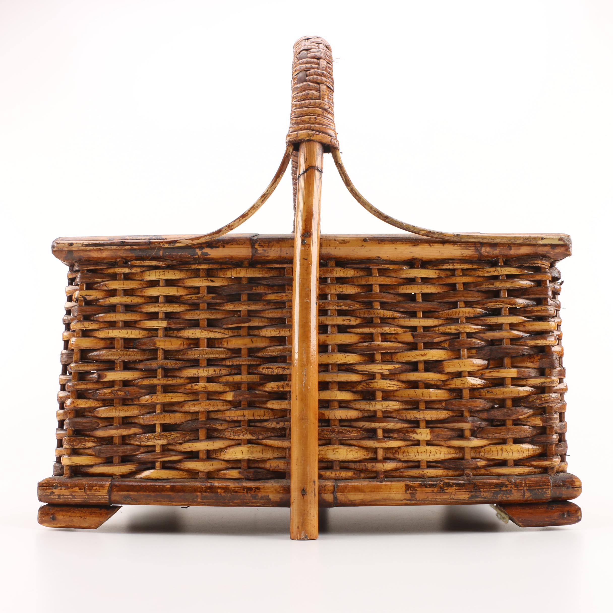 Wicker Weave Bamboo Basket