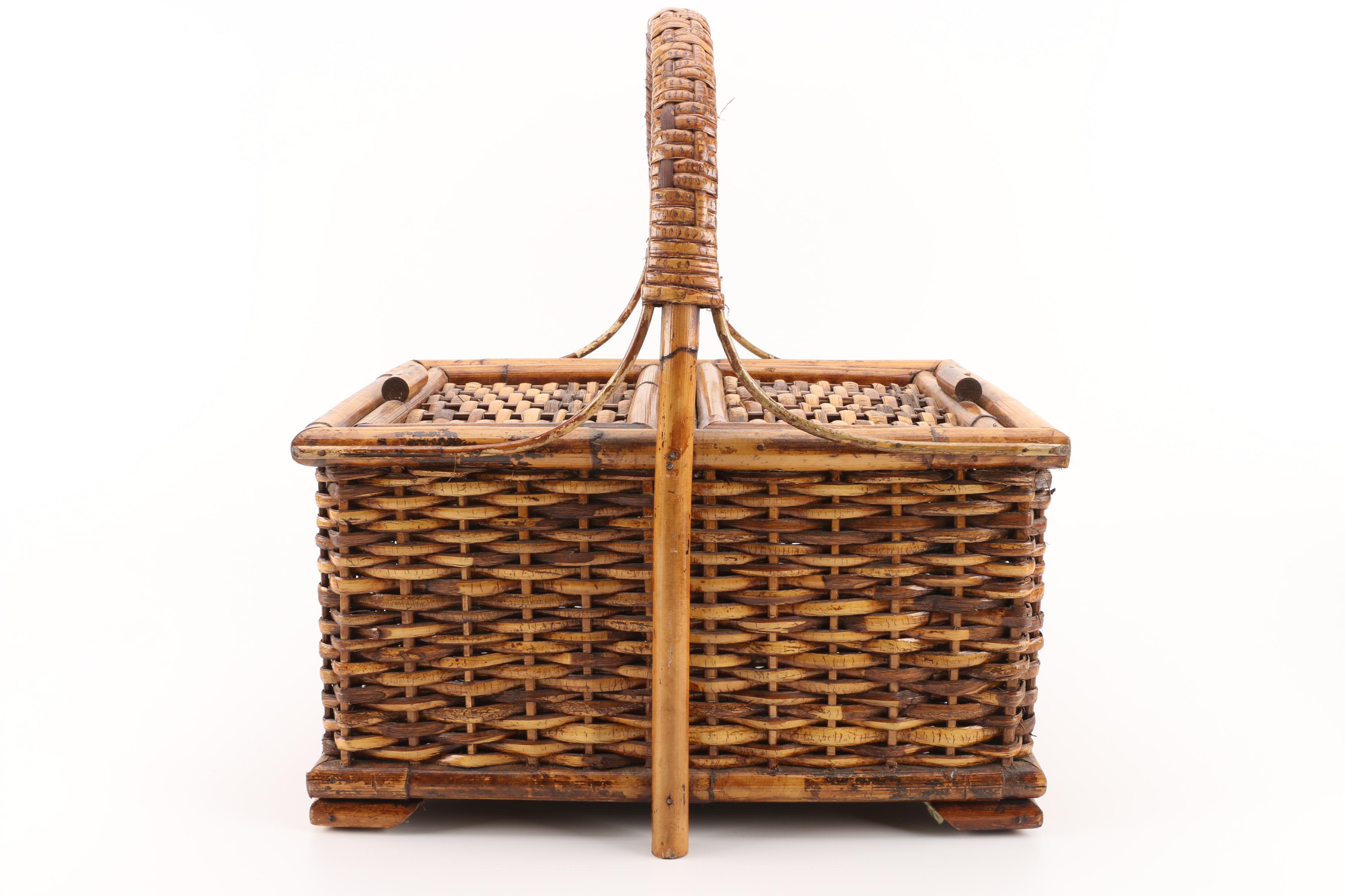 Wicker Weave Bamboo Basket