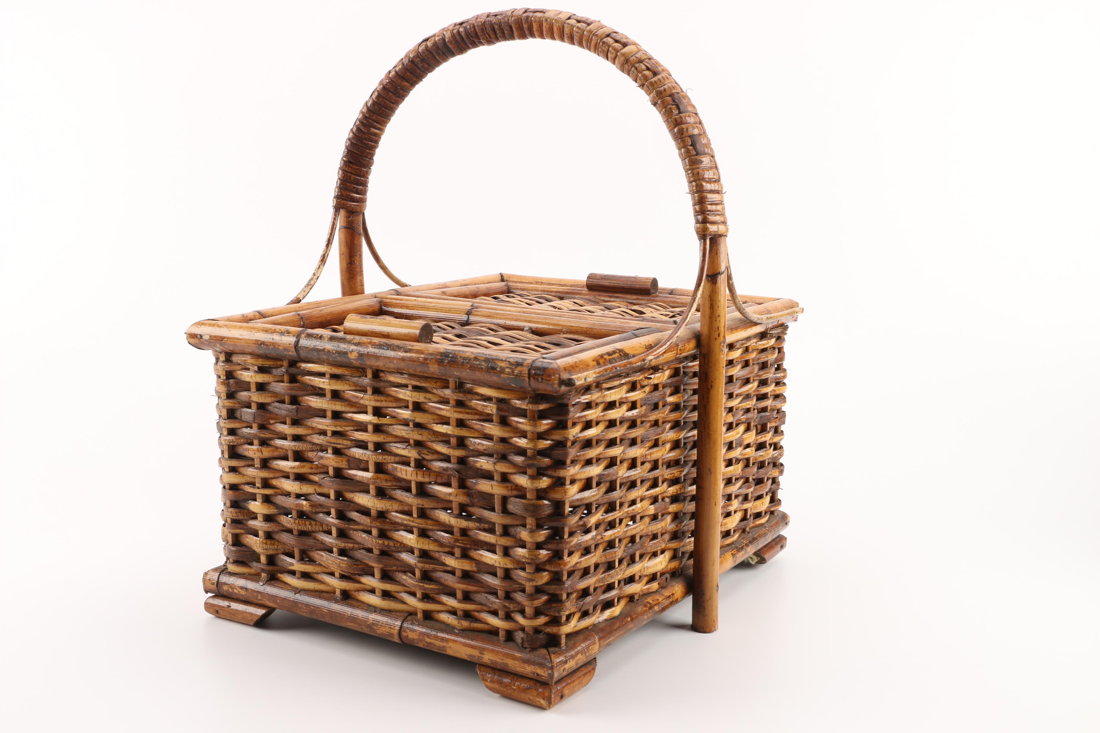 Wicker Weave Bamboo Basket