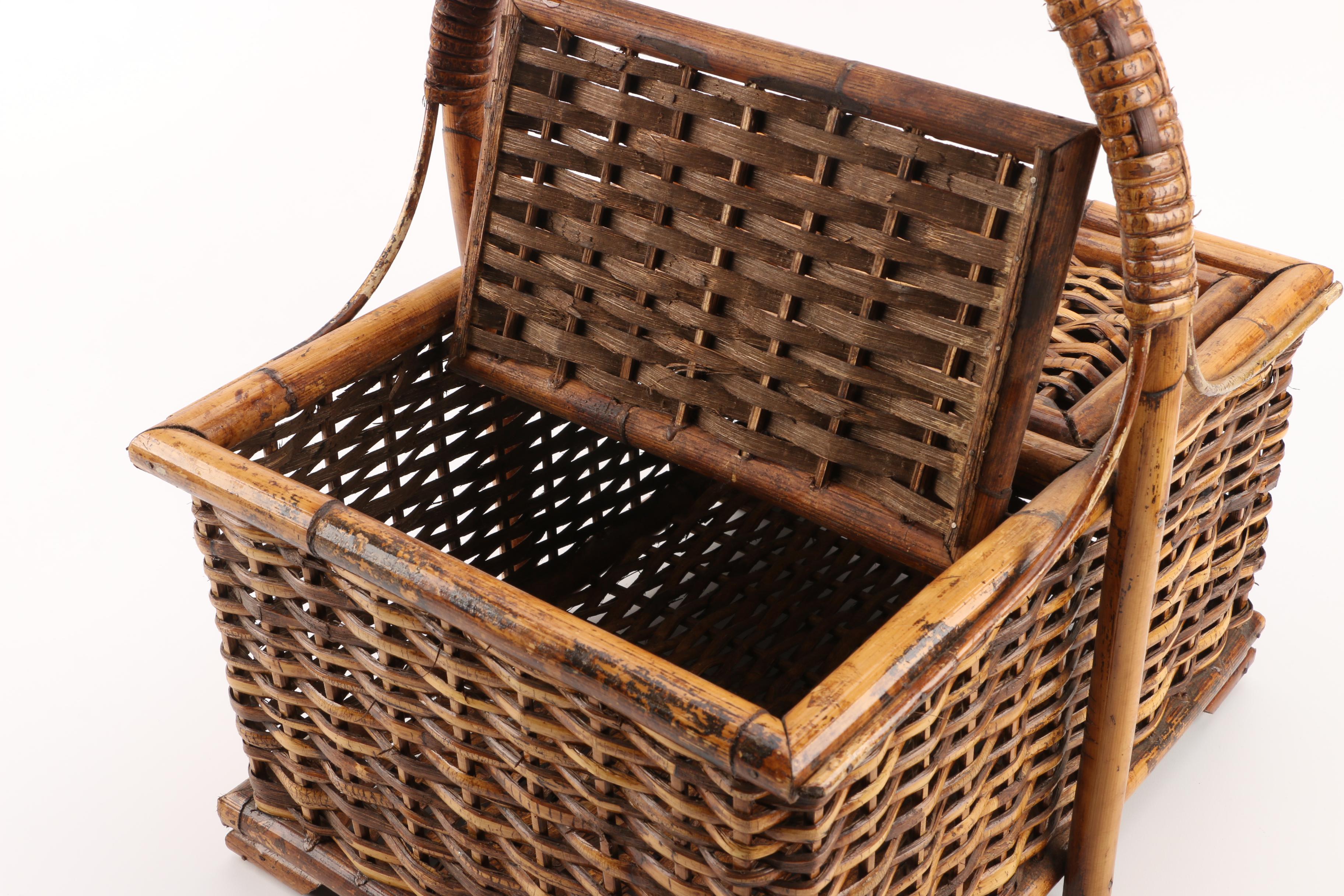 Wicker Weave Bamboo Basket