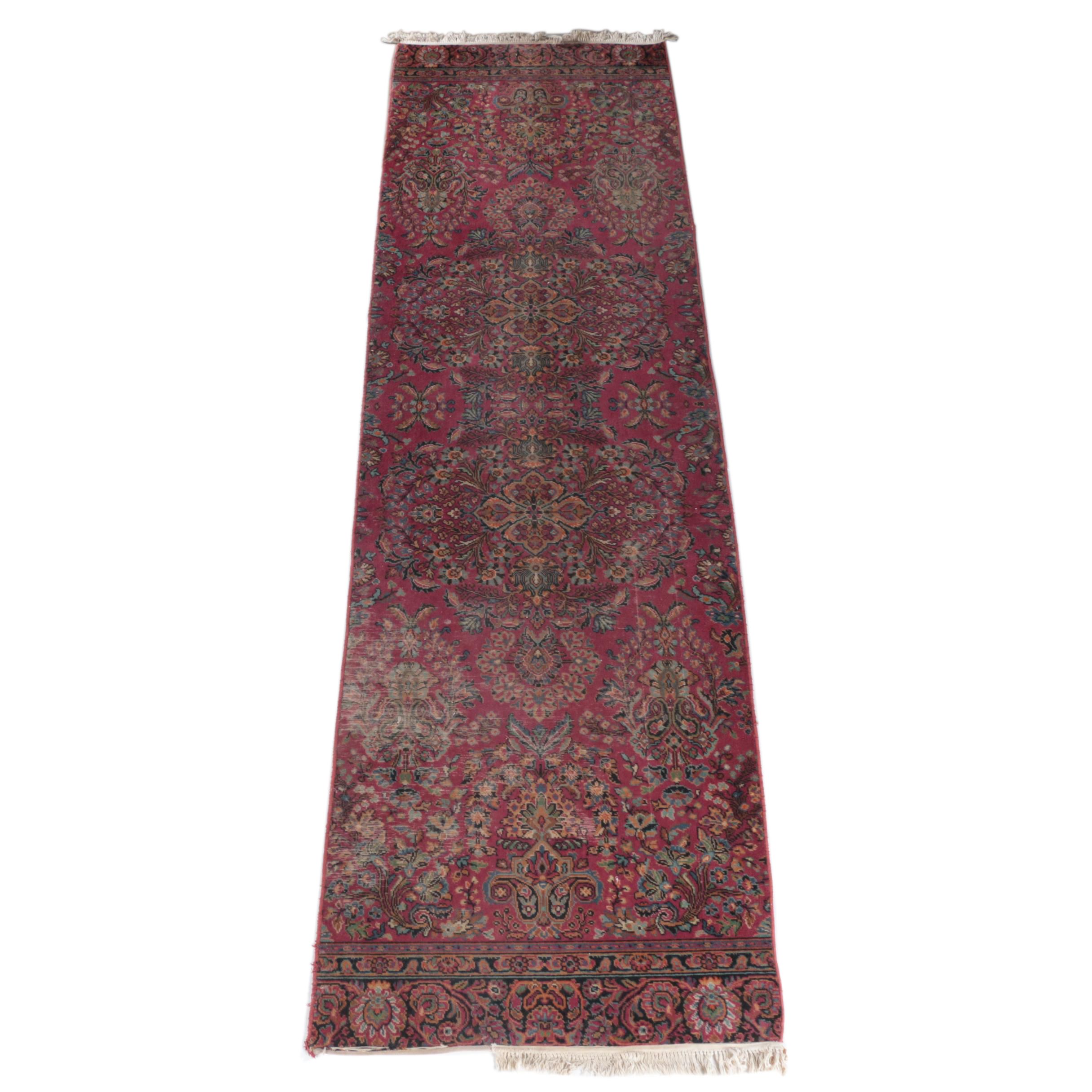 Vintage Power-Loomed Persian Mehriban-Style Wool Palace Runner