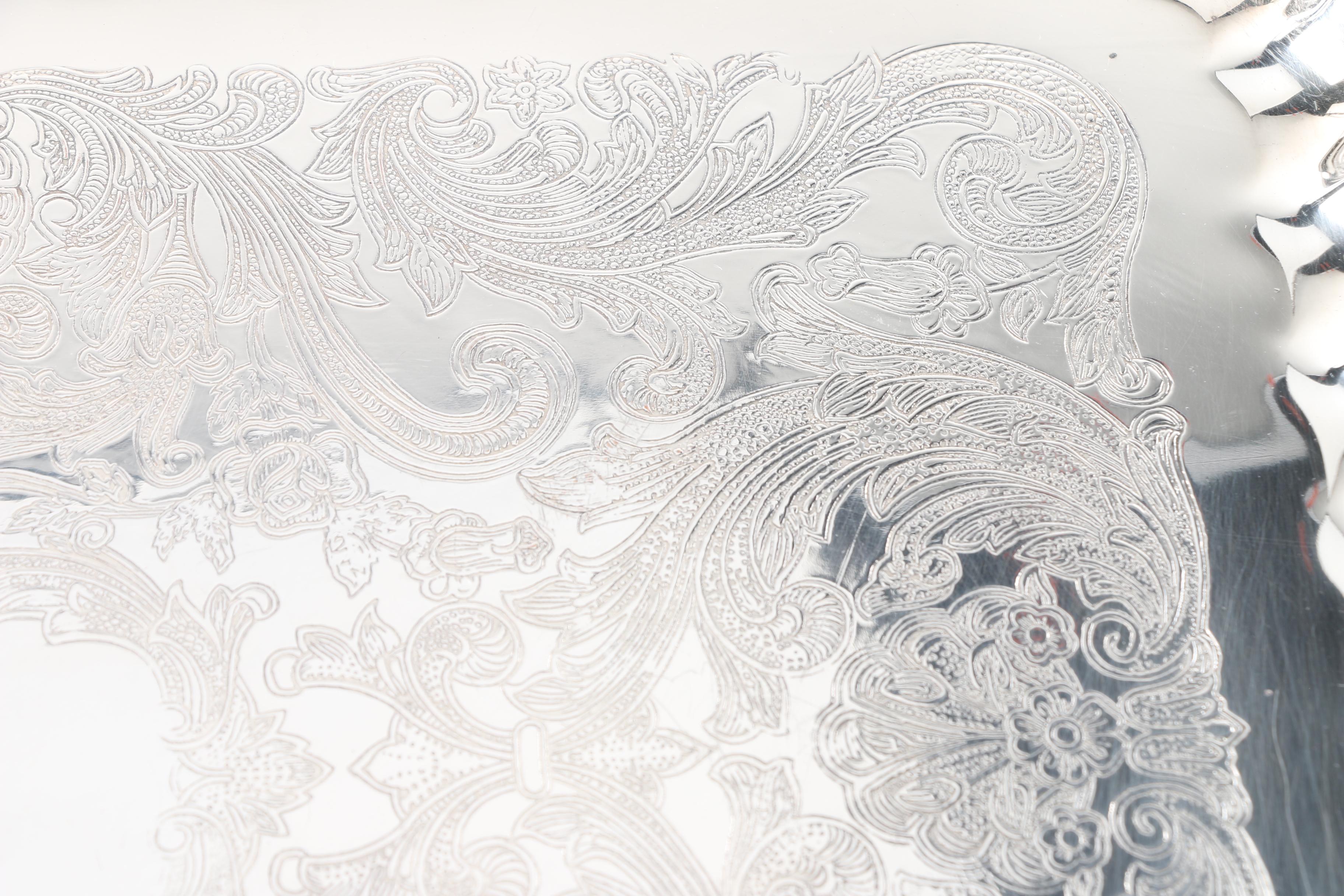 Wm. A. Rogers Silver Plate Tray and Other Silver Plate Trays