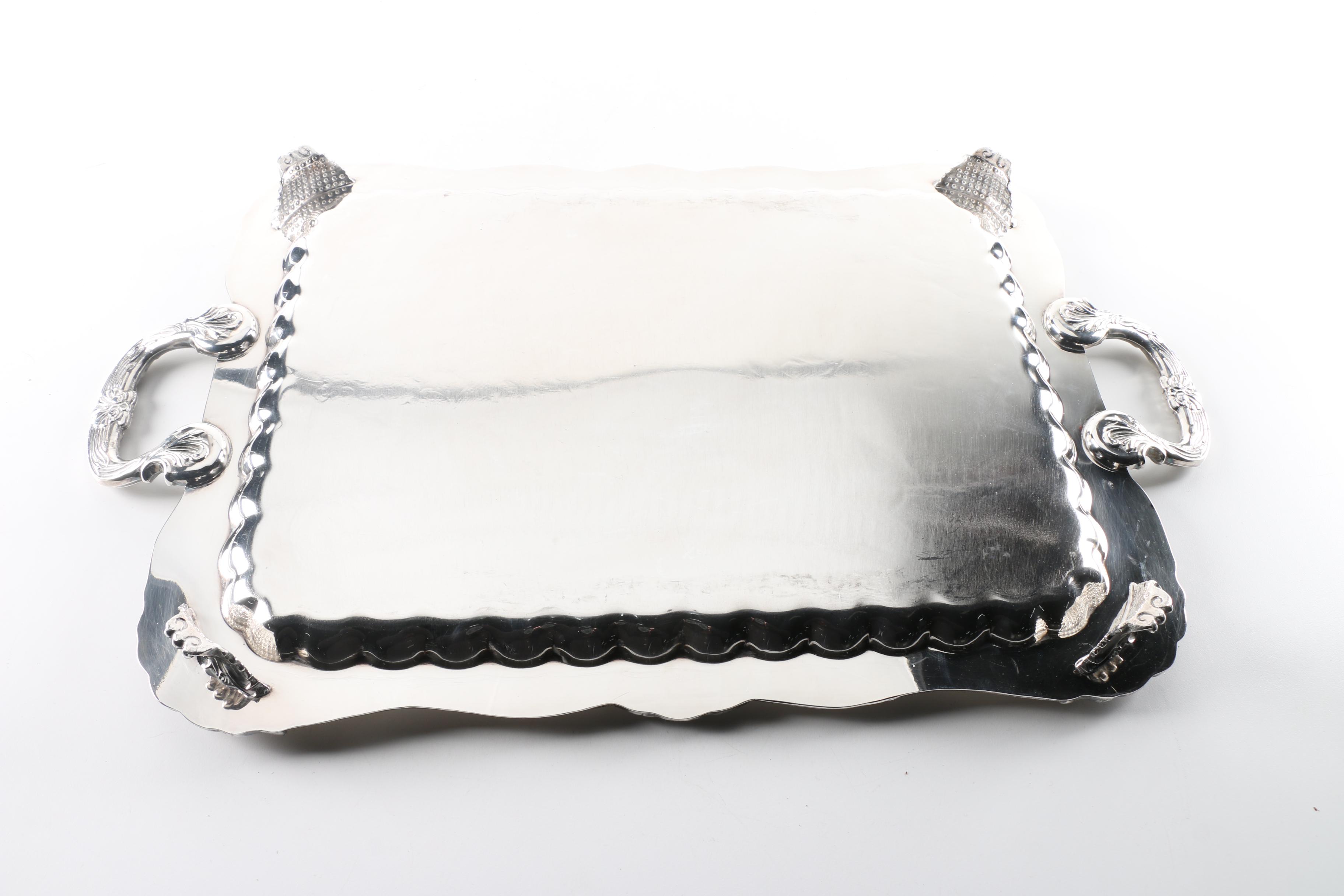 Wm. A. Rogers Silver Plate Tray and Other Silver Plate Trays