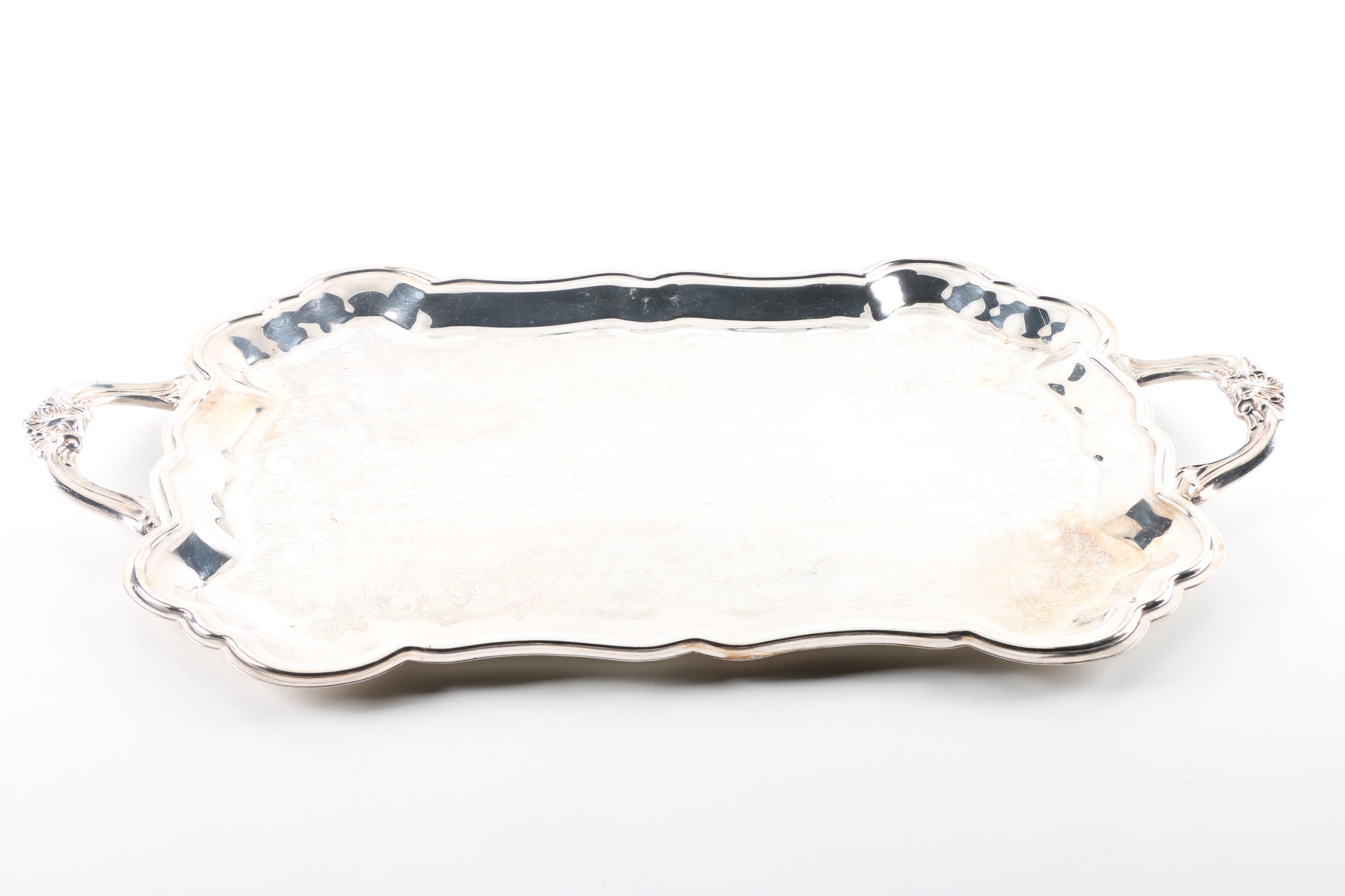 Wm. A. Rogers Silver Plate Tray and Other Silver Plate Trays