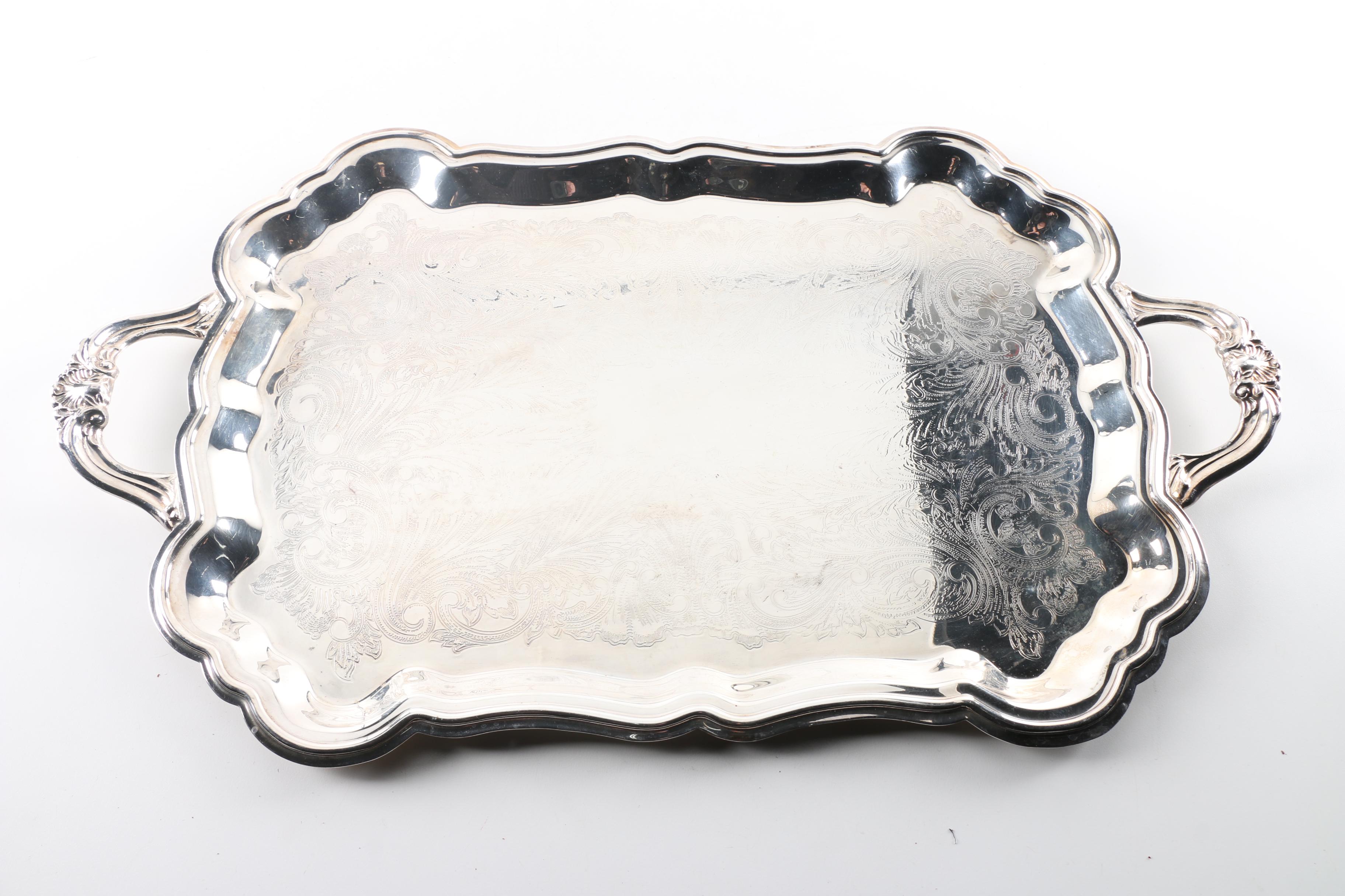 Wm. A. Rogers Silver Plate Tray and Other Silver Plate Trays