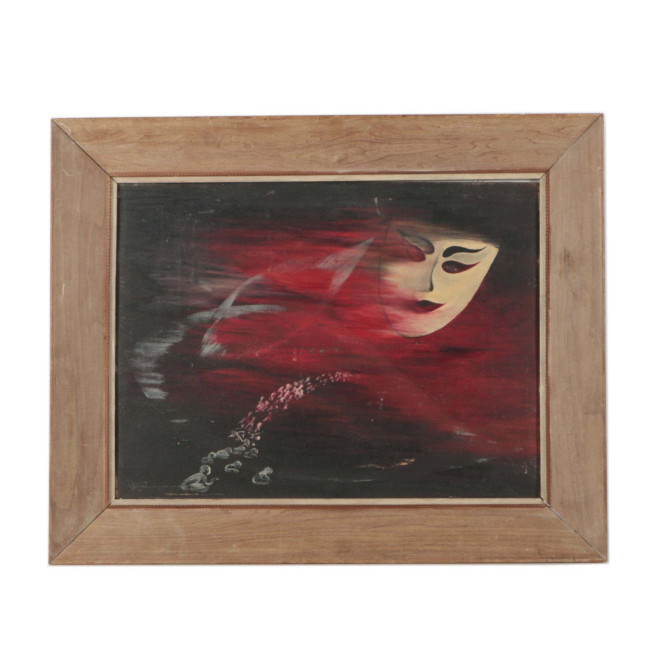 Oil Painting of a Ghostly Mask