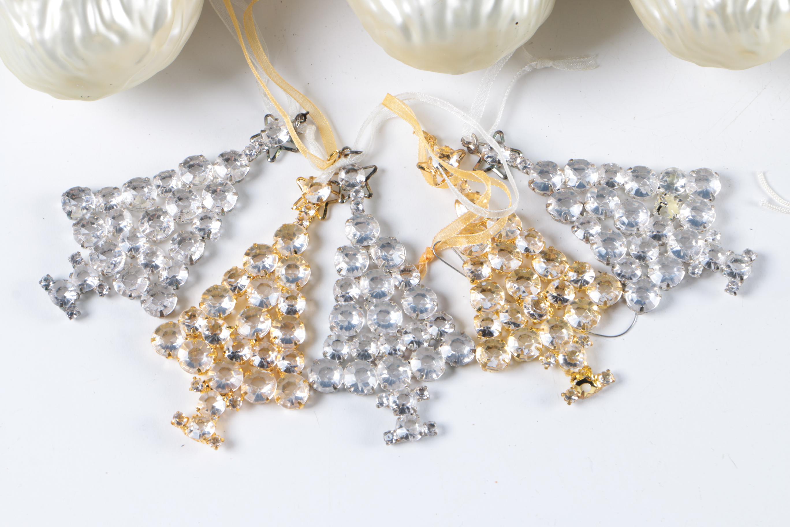 Glass Christmas Ornaments with Plastic Santa Figurine