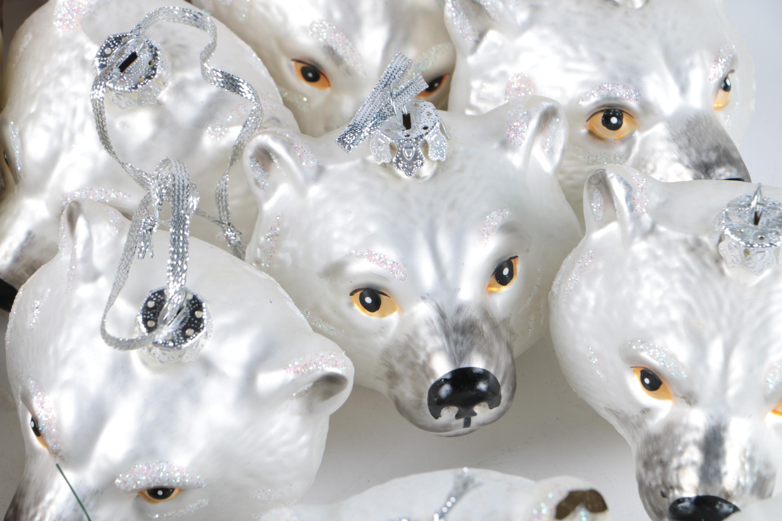 Glass Christmas Ornaments with Plastic Santa Figurine