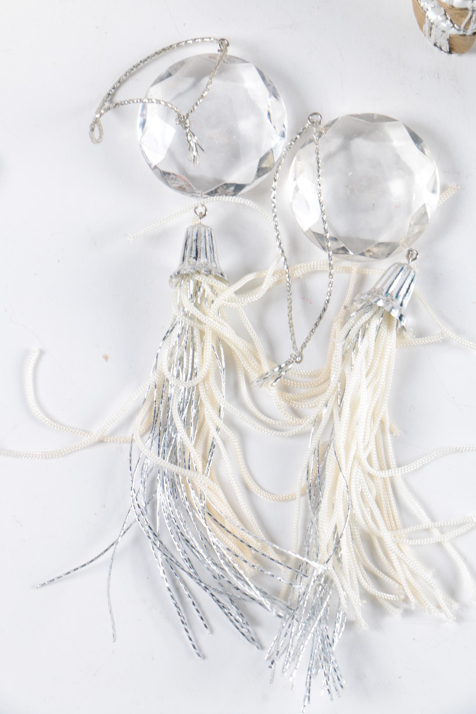 Glass Christmas Ornaments with Plastic Santa Figurine