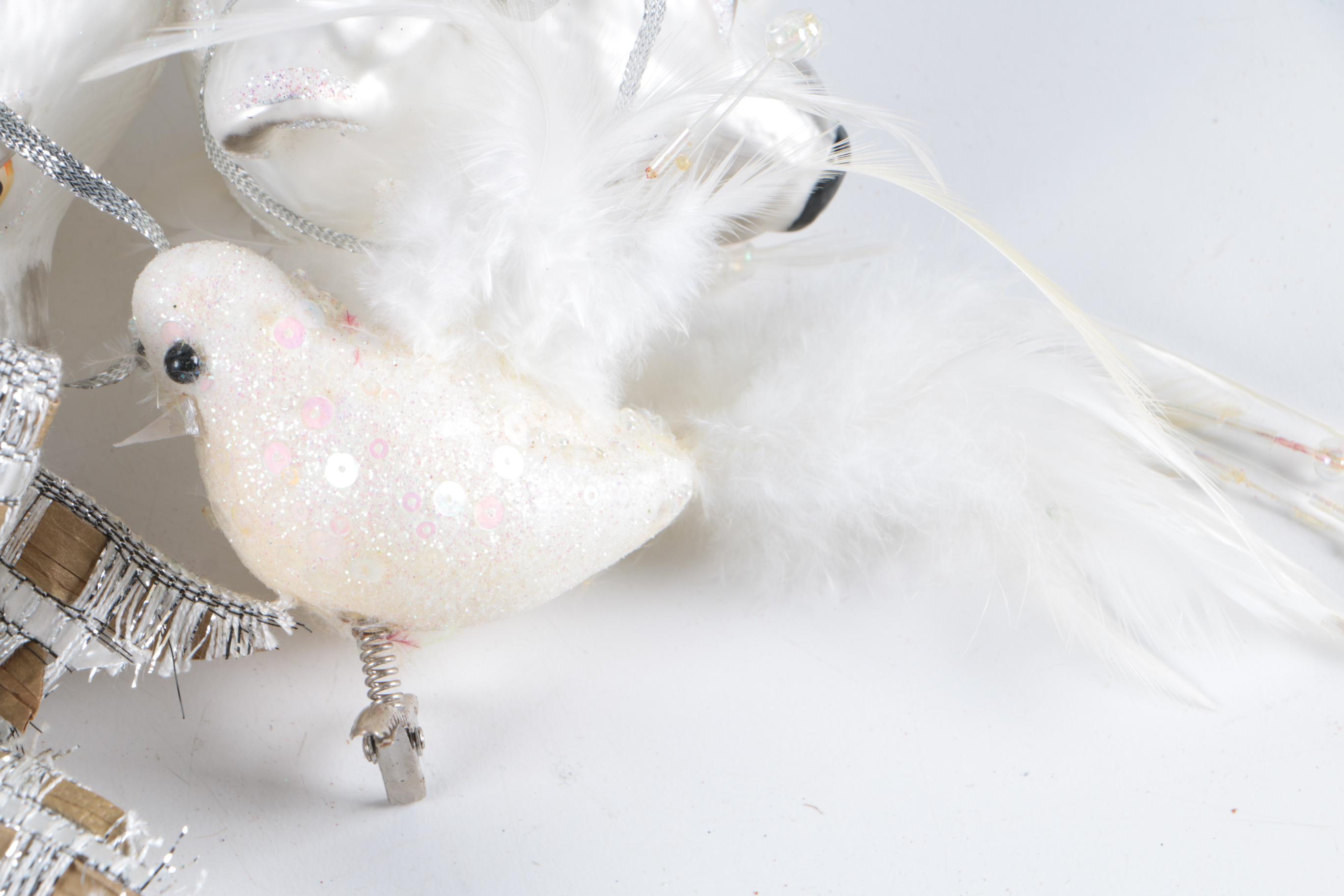 Glass Christmas Ornaments with Plastic Santa Figurine