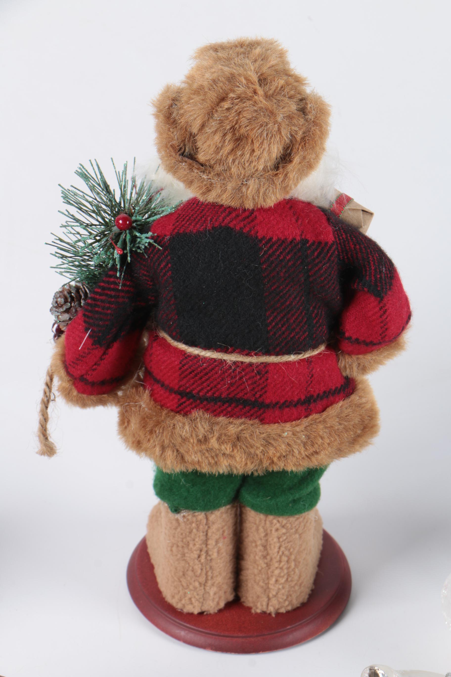 Glass Christmas Ornaments with Plastic Santa Figurine