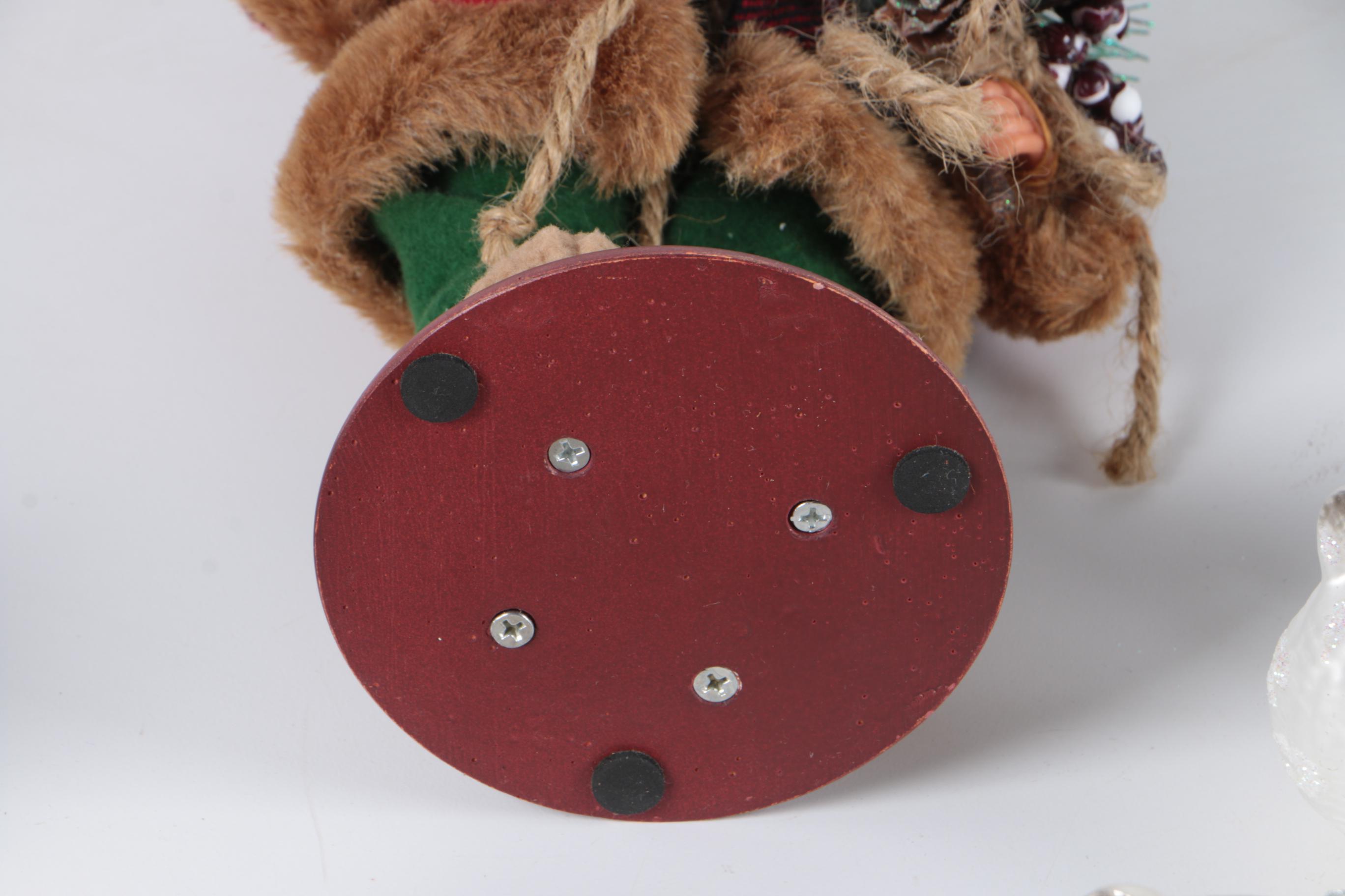 Glass Christmas Ornaments with Plastic Santa Figurine