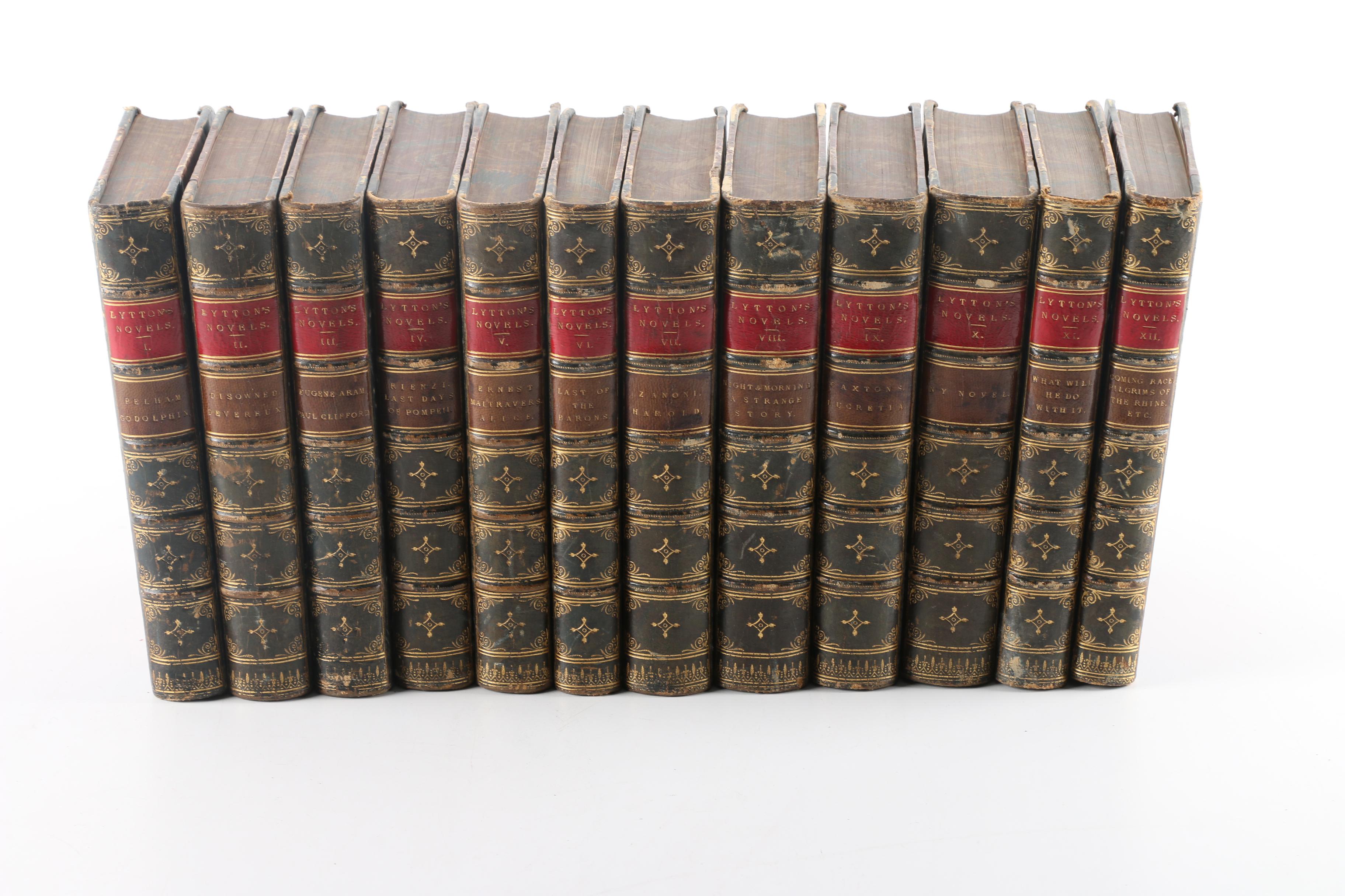 Antique Twelve-Volume Set of Novels by Lord Lytton