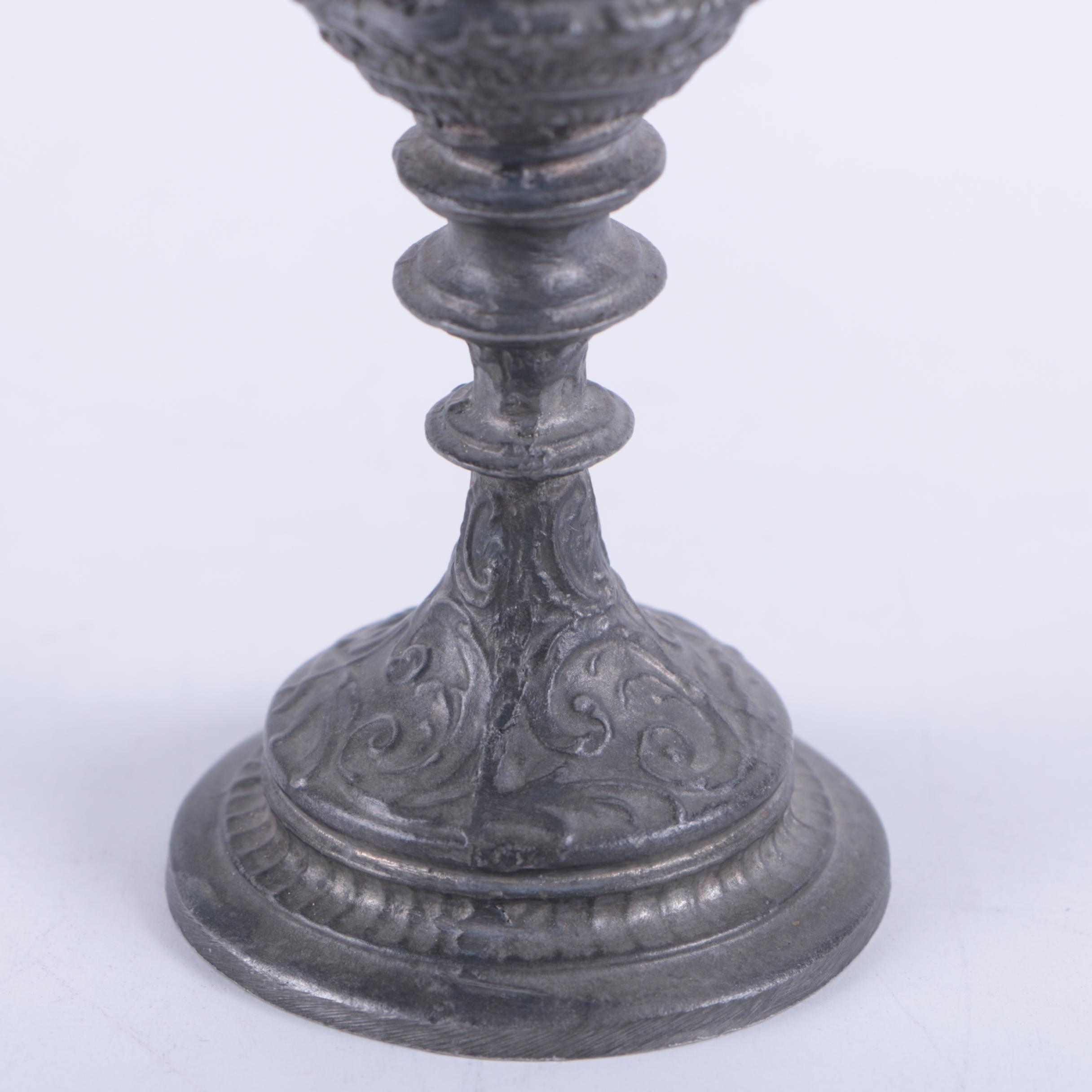 Pair of Glass and Silver Tone Metal Champagne flutes