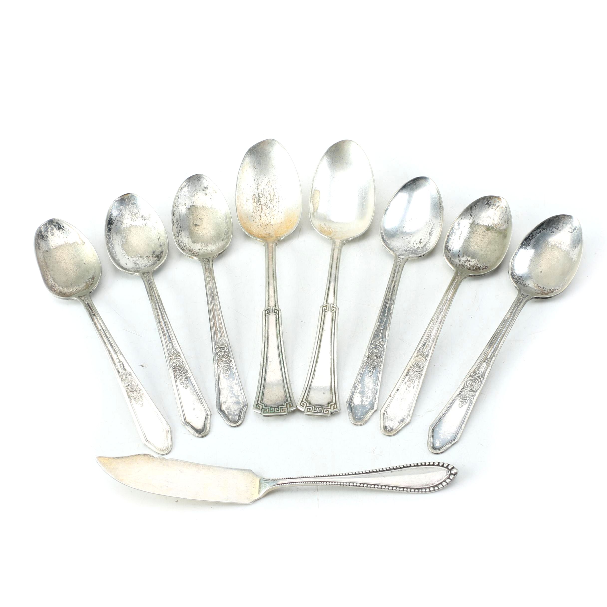 Gorham "Virginia" Sterling Silver Butter Knife with Silver-Plated Spoons