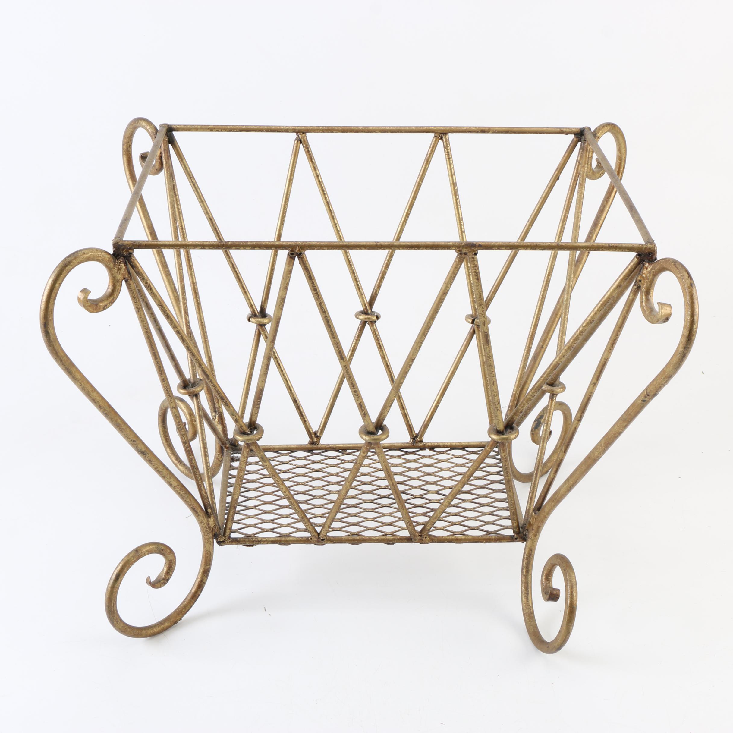 Two Magazine Racks, a Picture Frame, and an Ottoman