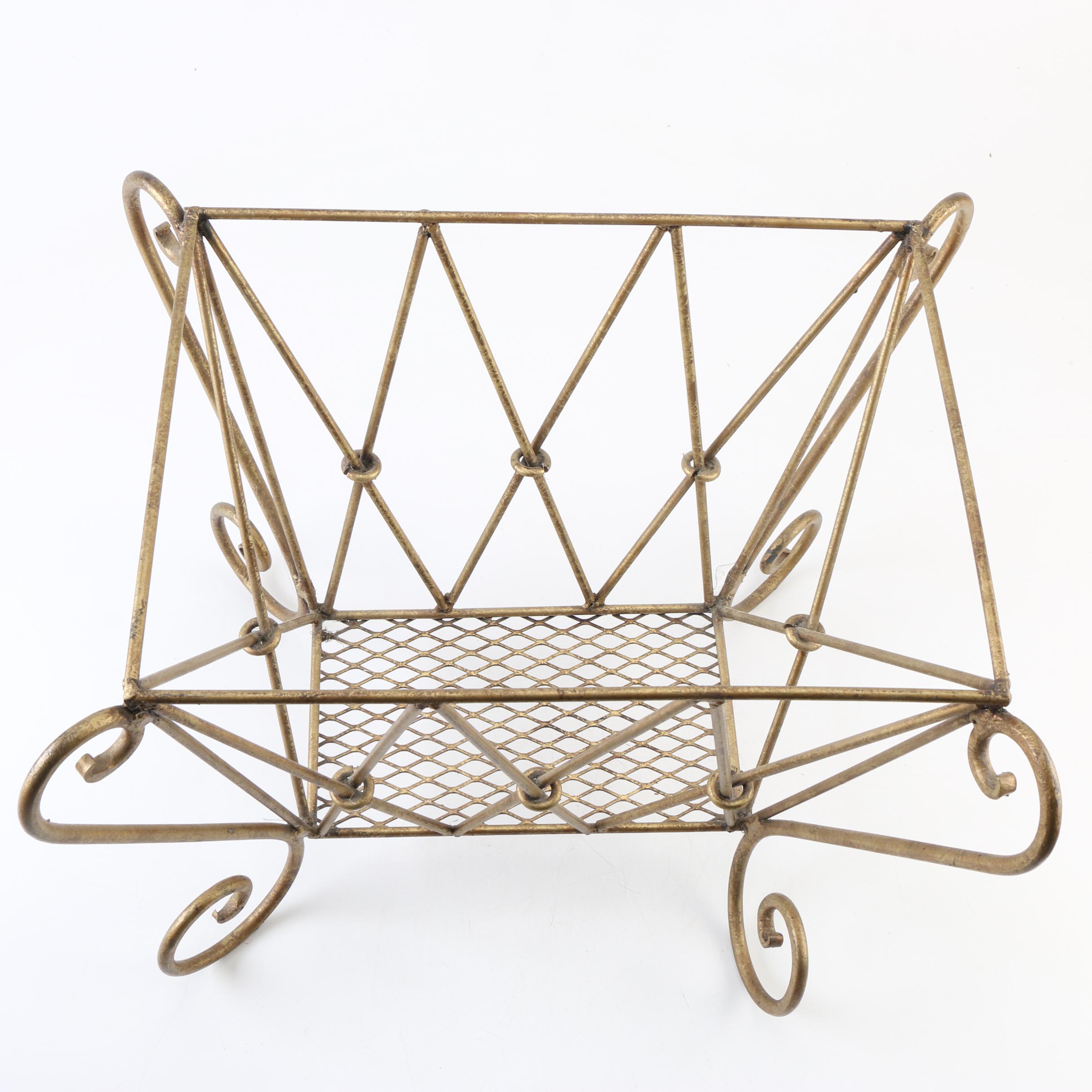 Two Magazine Racks, a Picture Frame, and an Ottoman