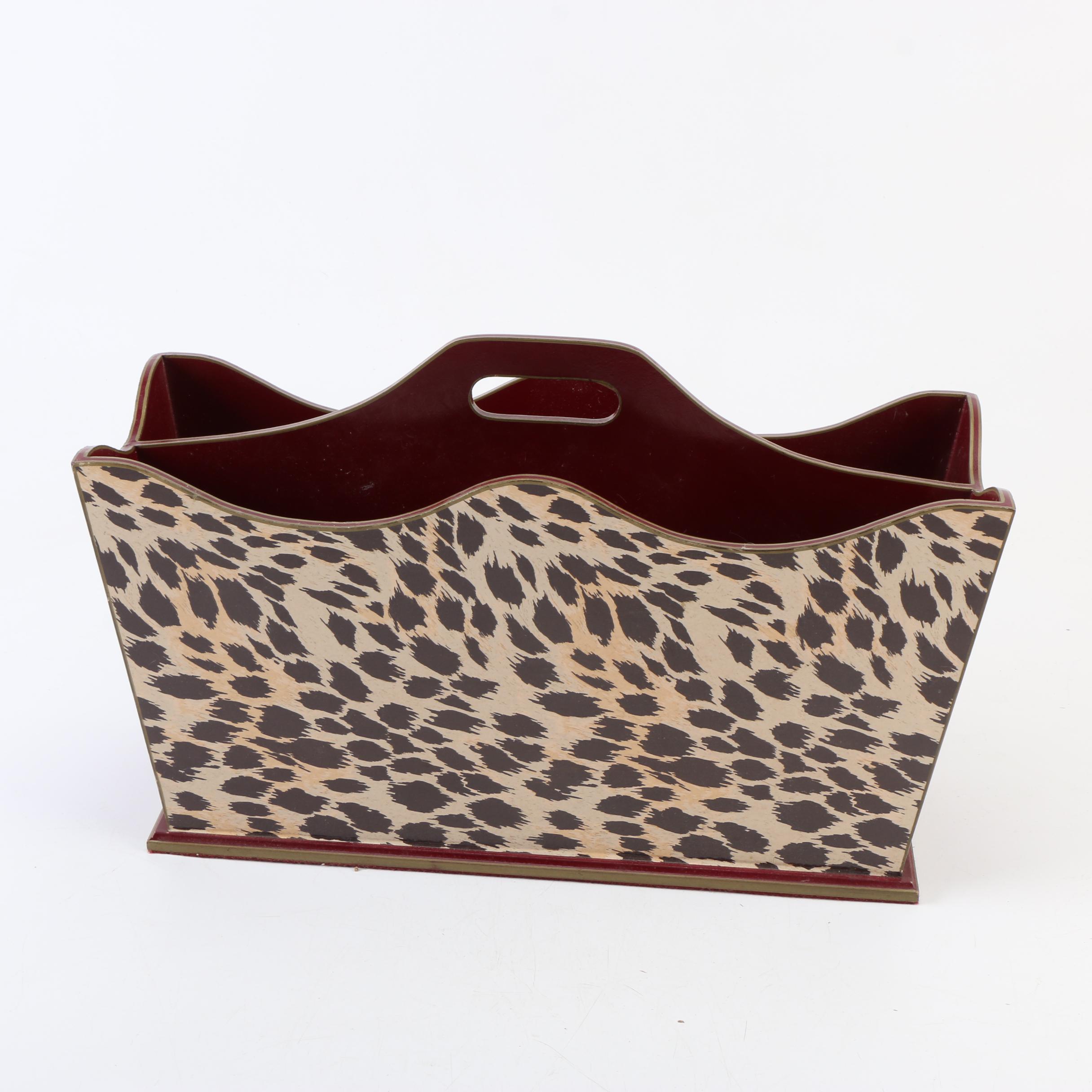 Two Magazine Racks, a Picture Frame, and an Ottoman