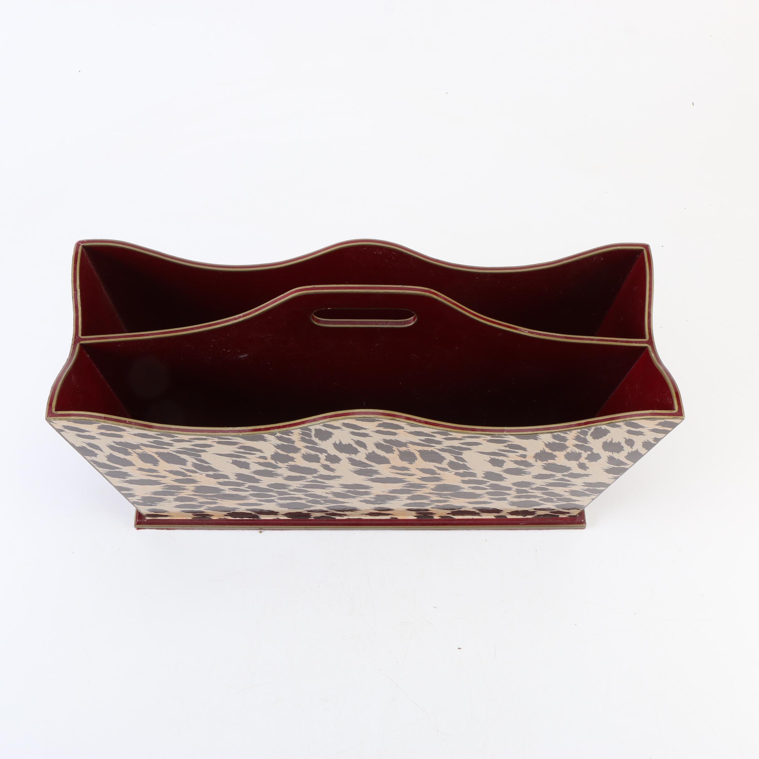 Two Magazine Racks, a Picture Frame, and an Ottoman